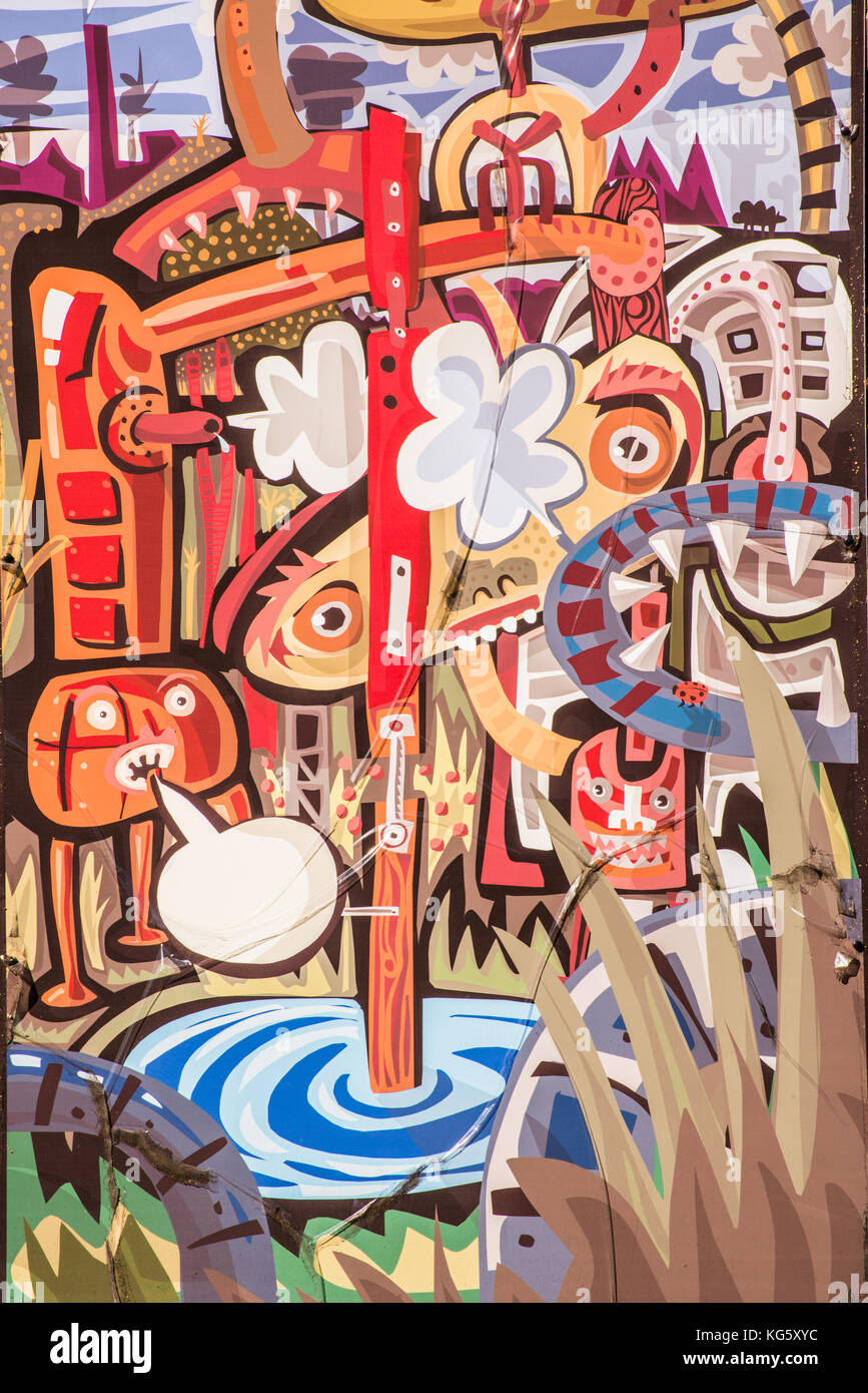 Zeichnung an der Wand ray Boswell Stockfoto