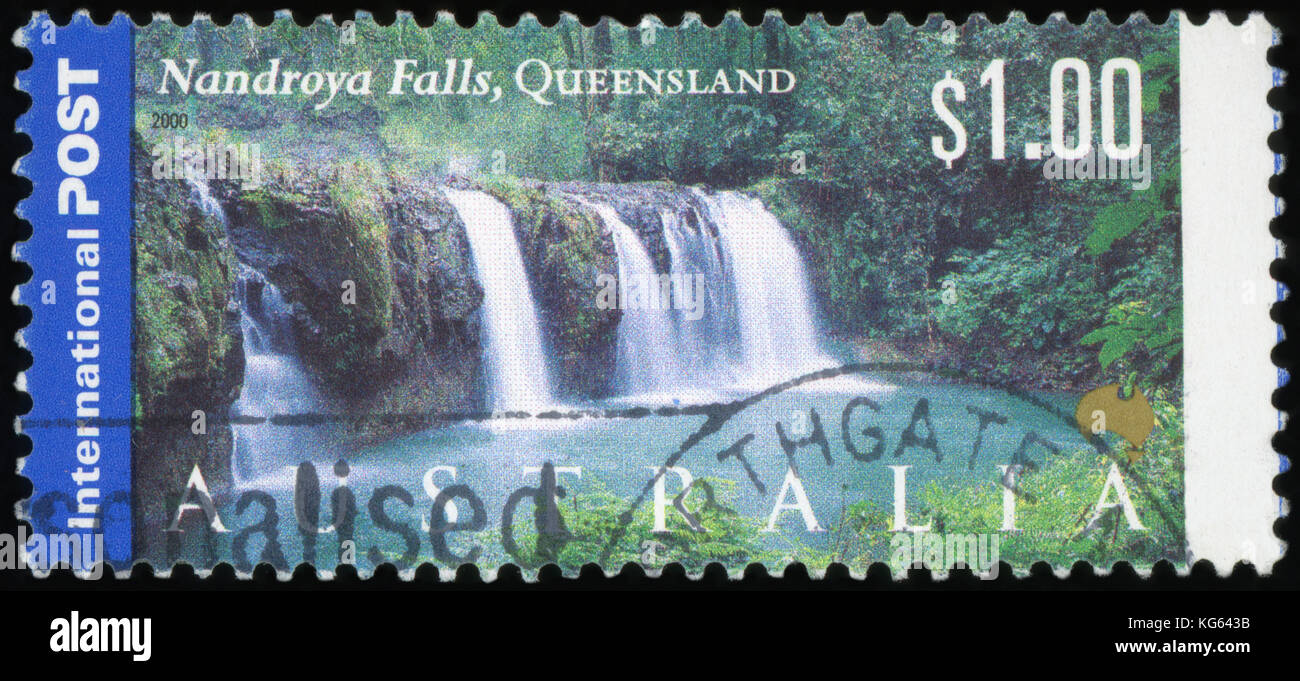 Australien - ca. 2000: einen Stempel in Australien gedruckten zeigt die Nandroya fällt, Queensland, Serie, ca. 2000 Stockfoto
