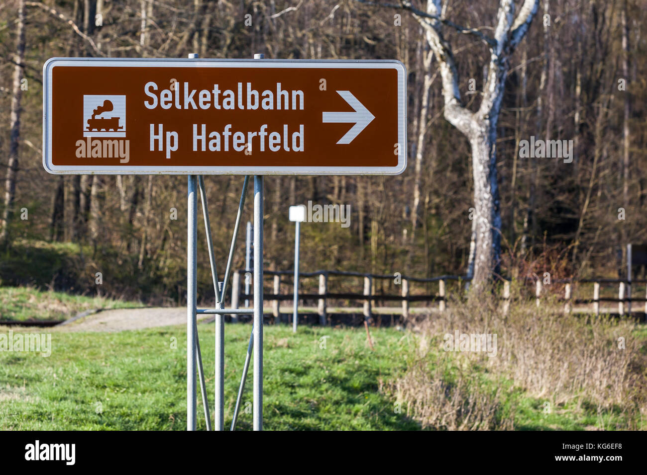 Haltepunkt haferfeld selketalbahn Stockfoto