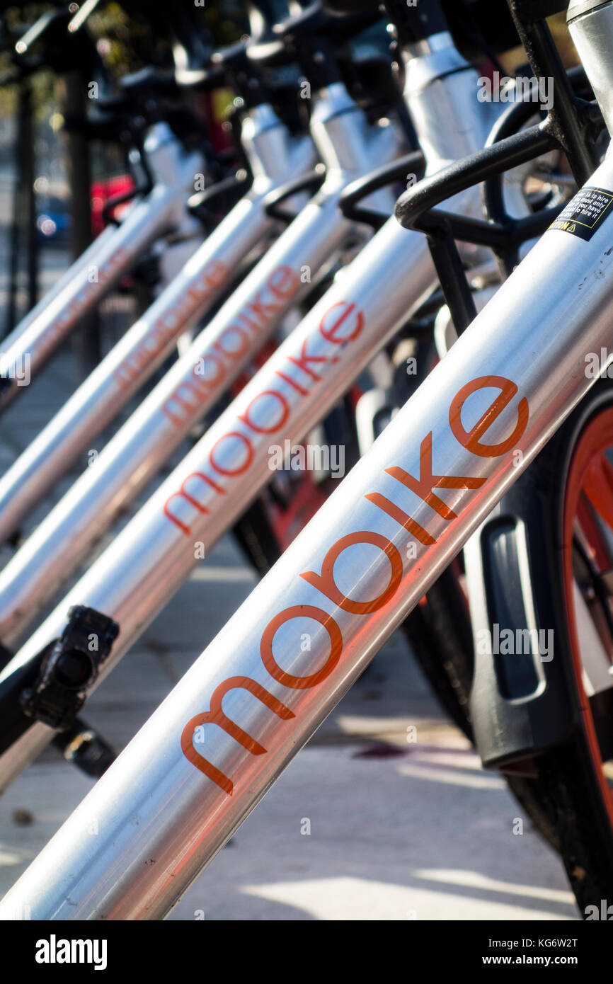 Die chinesische Bike app Mobike werden umbenannt werden Meituan Bike Stockfoto