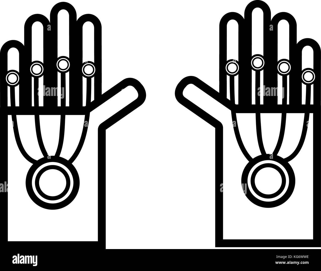 Die Hände der virtuellen Realität in video game Vector Illustration Stock Vektor