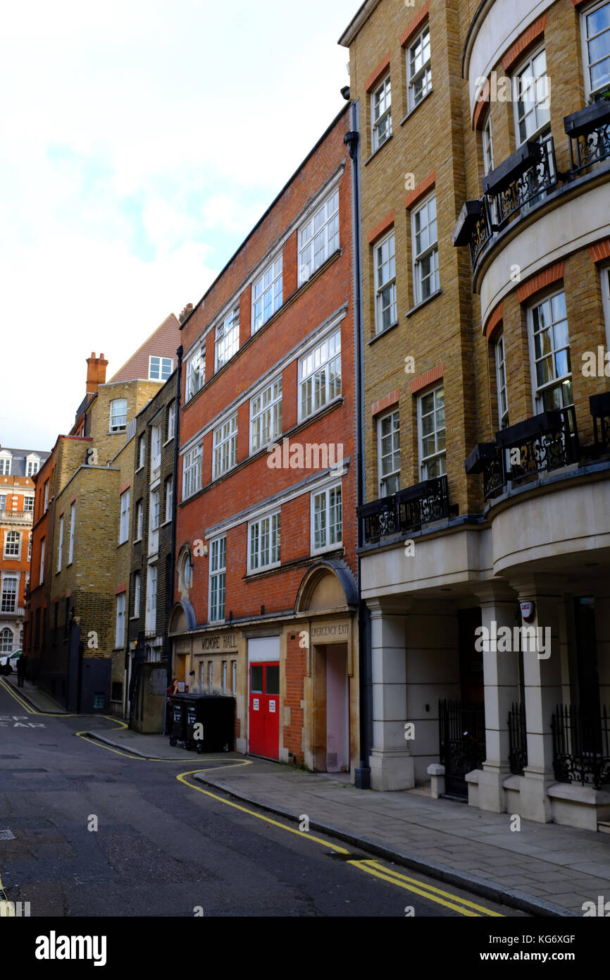 Wigmore Hall artistes Eingang, welbeck, Marylebone, London Uk Stockfoto