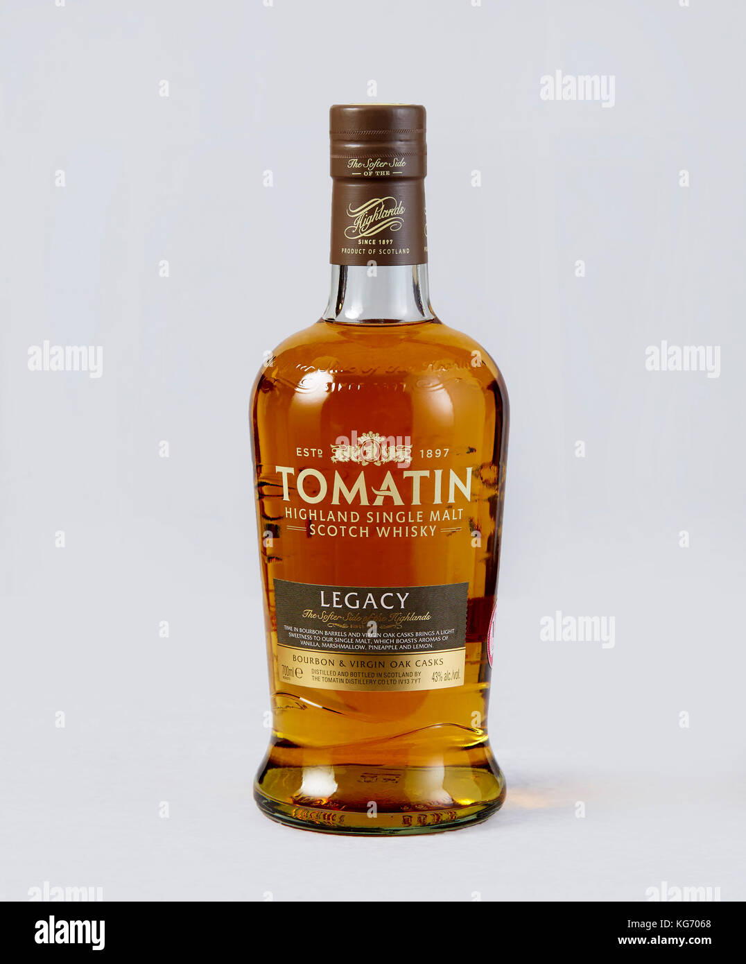 Flasche Tomatin Single malt whisky Stockfoto