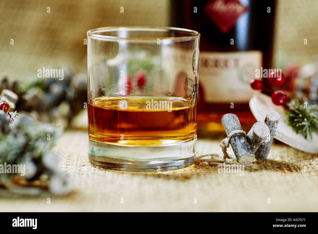 Glas Whisky Stockfoto