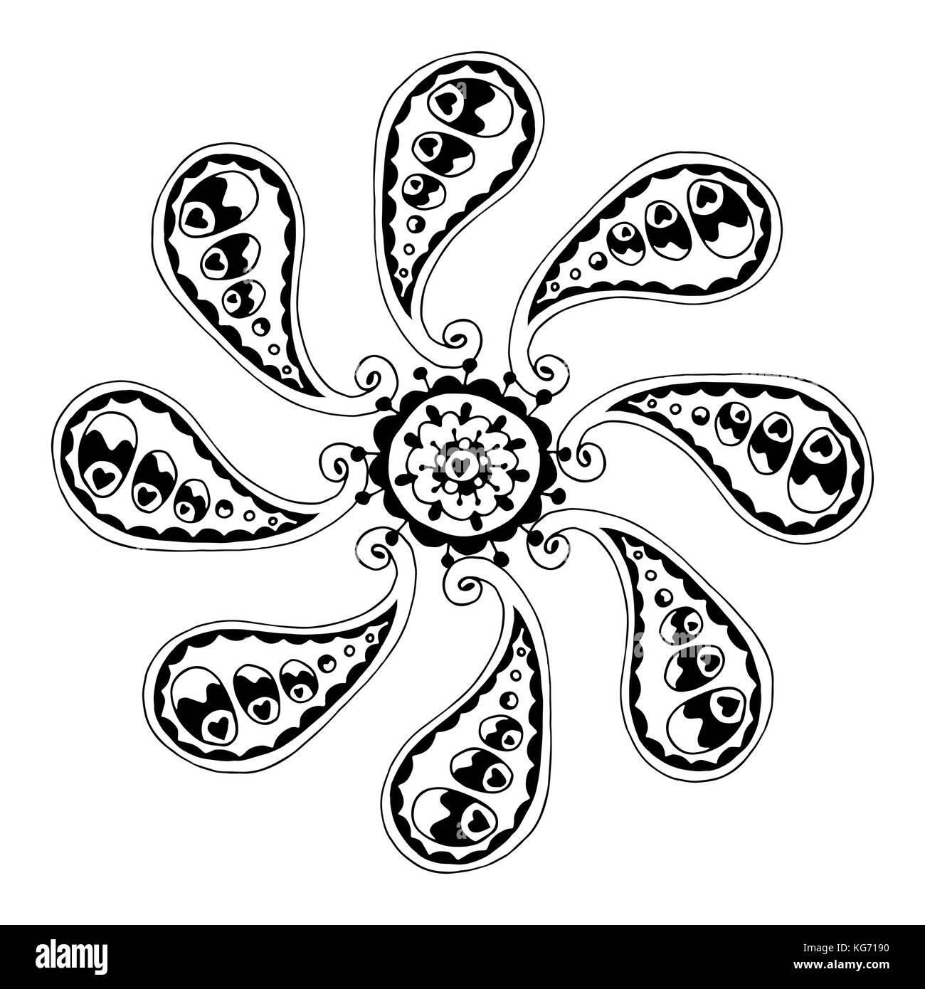 Rosette Ornament. isoliert auf Weiss. Vector Illustration Stock Vektor