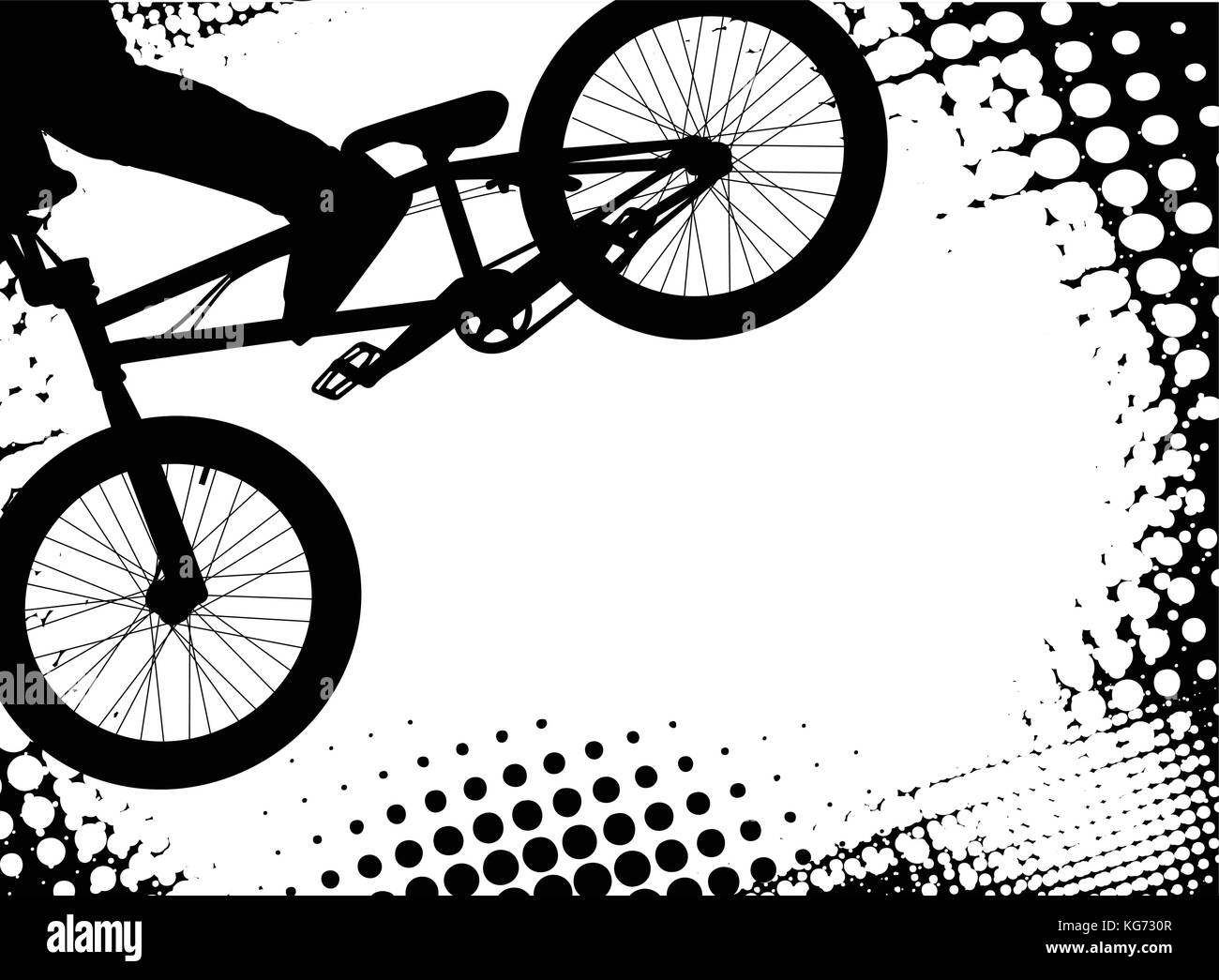 Bmx halftone Hintergrund mit Kopie Raumzeiger Stock Vektor