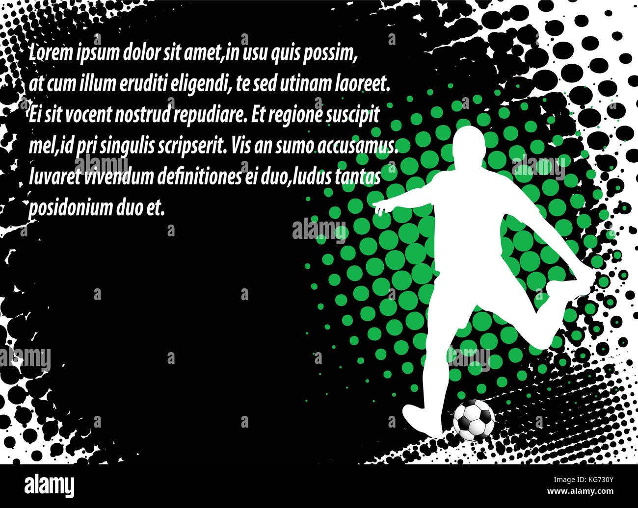 Fußball-Spieler auf die abstrakten halftone Hintergrund-Vektor Stock Vektor