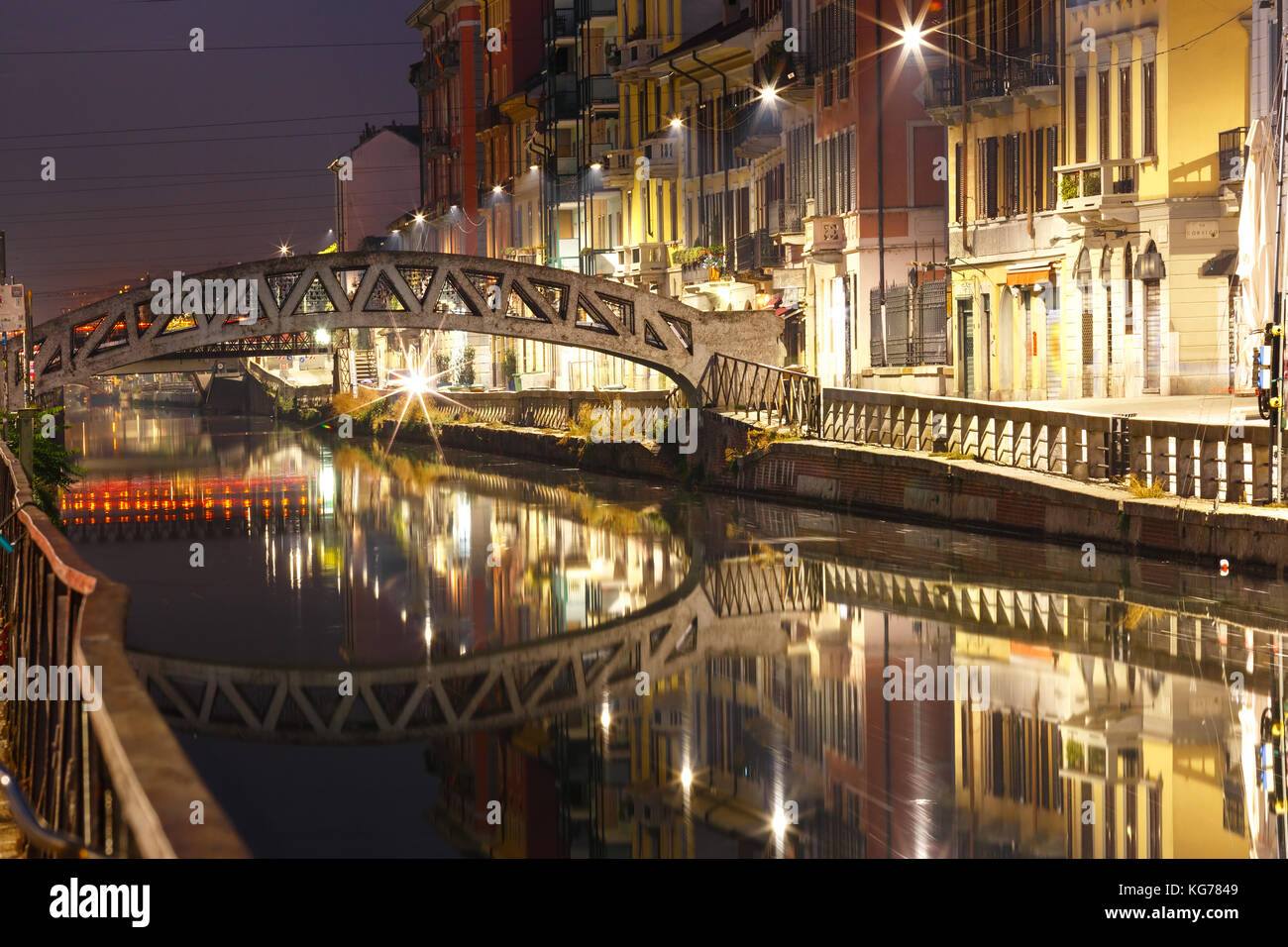 Kanal Naviglio Grande in Mailand, Lombardei, Italien Stockfoto