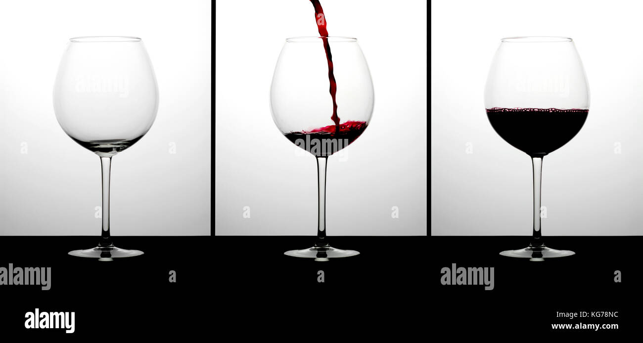 Drei Gläser Wein Stockfoto