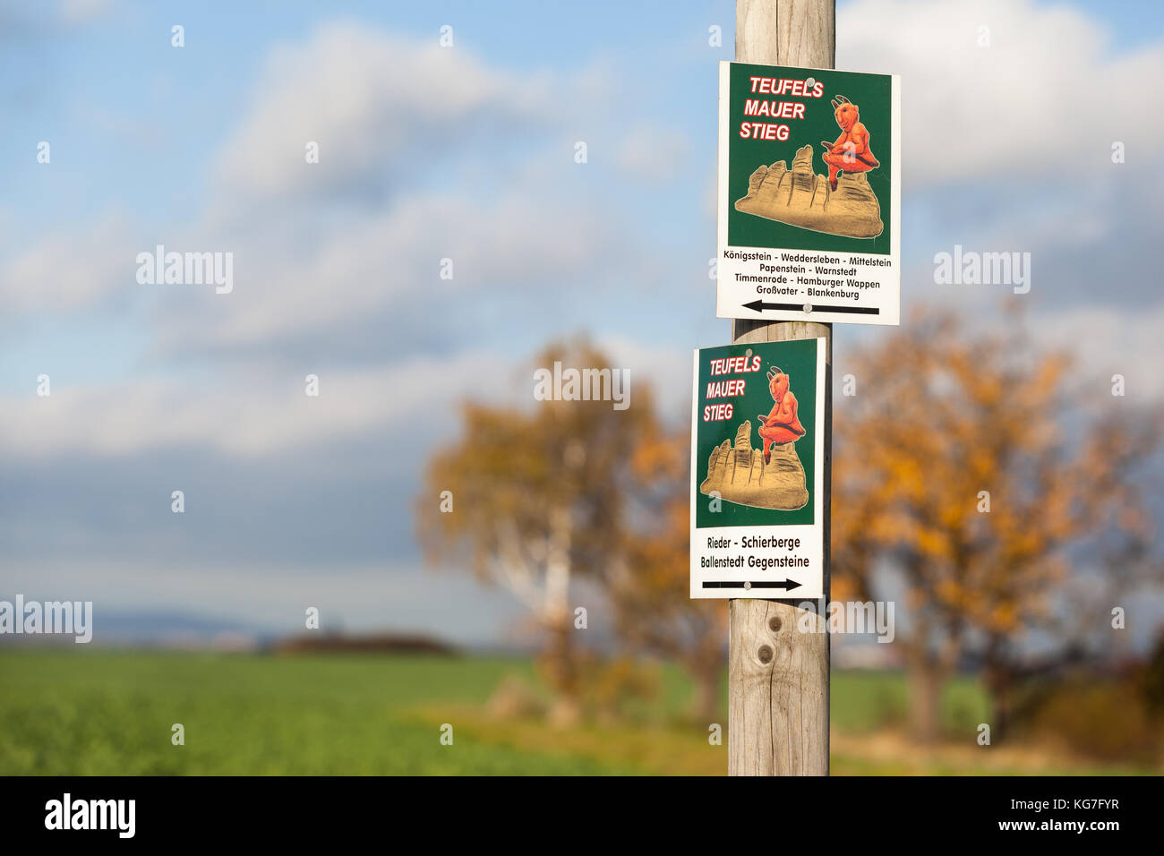 Harz Teufelsmauer-Stieg Stockfoto