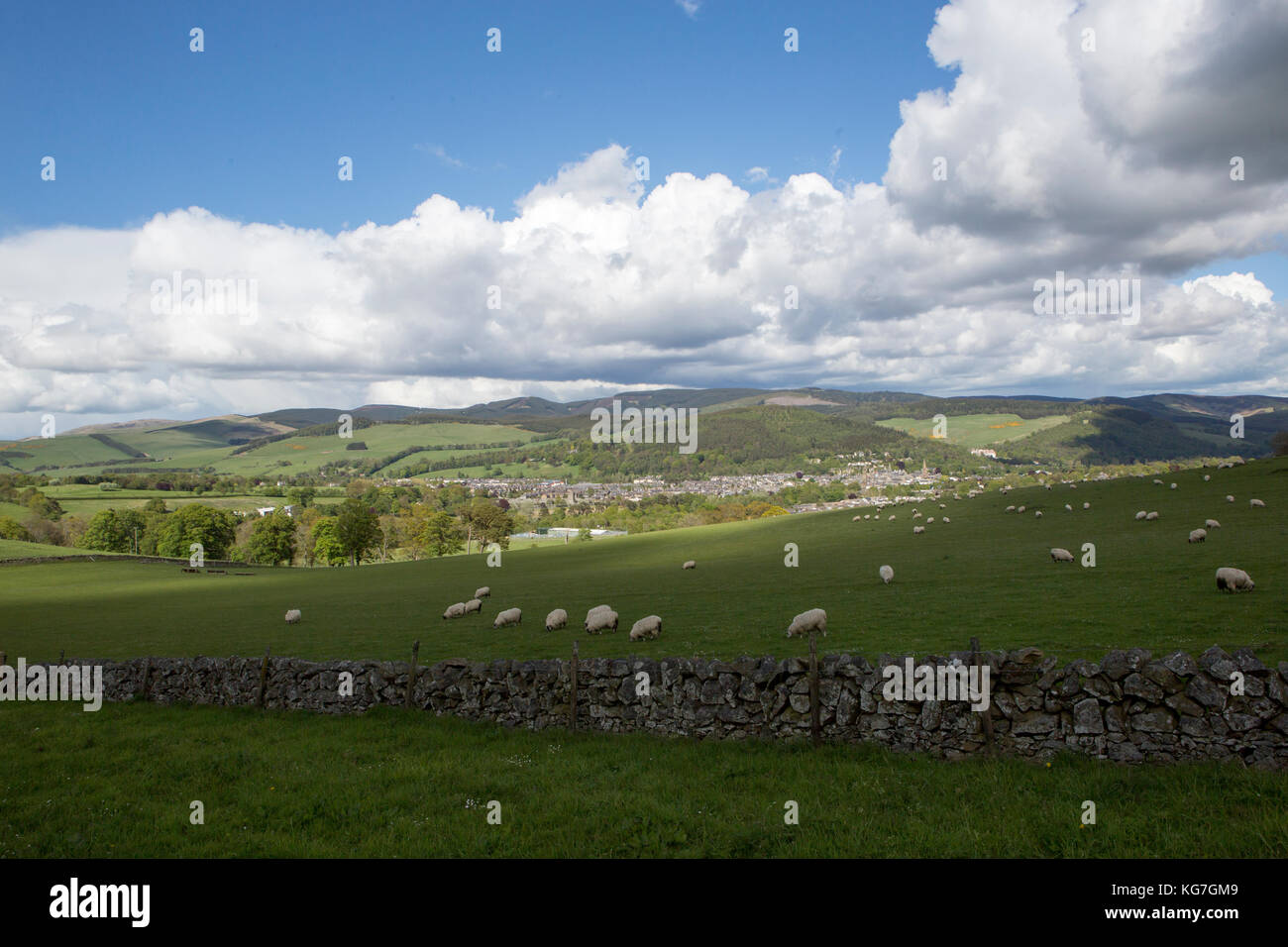 Peebles, in den schottischen Borders, sitzt im Tweed Valley 20 Meilen südlich von Edinburgh Stockfoto