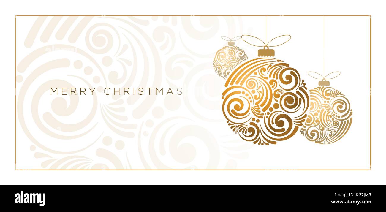 Vektor weihnachten Grußkarte Design. Abstrakte Swirl christmas Ball auf weißem Hintergrund. Stock Vektor