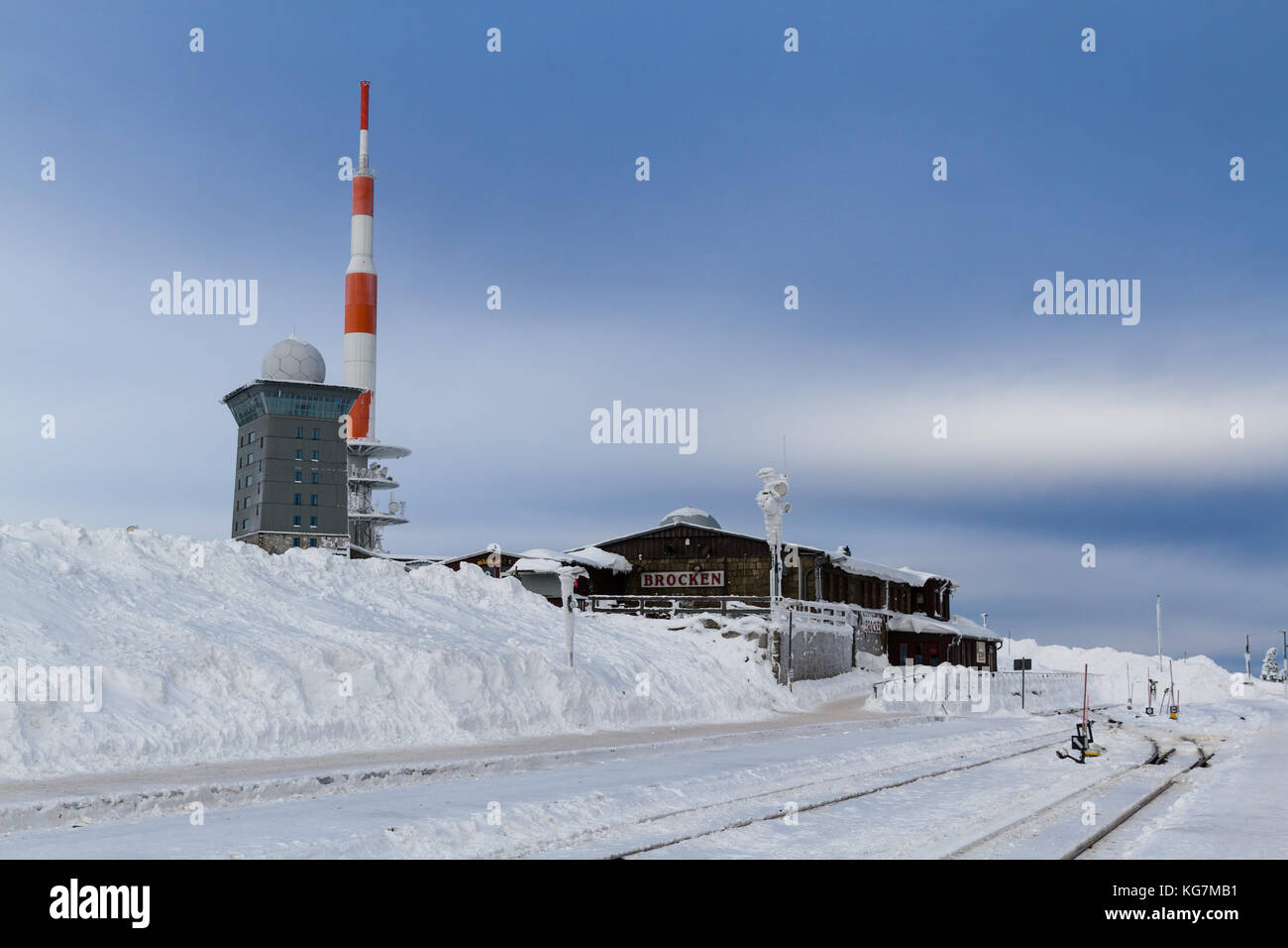 Nationalpark Harz Sonnenaufgang auf dem brockenplateau Harz Stockfoto