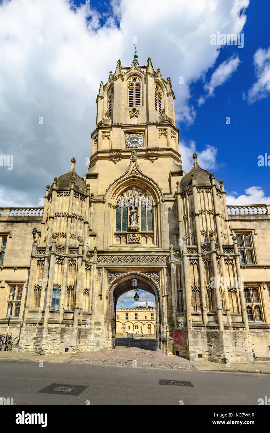 Tom Tower der Christ Church, Oxford University, Oxford, Großbritannien Stockfoto