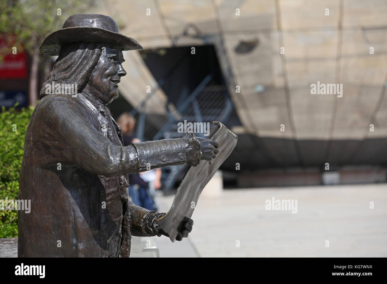 Statue von William Penn von Lawrence Holofcener, Millennium Square Stockfoto