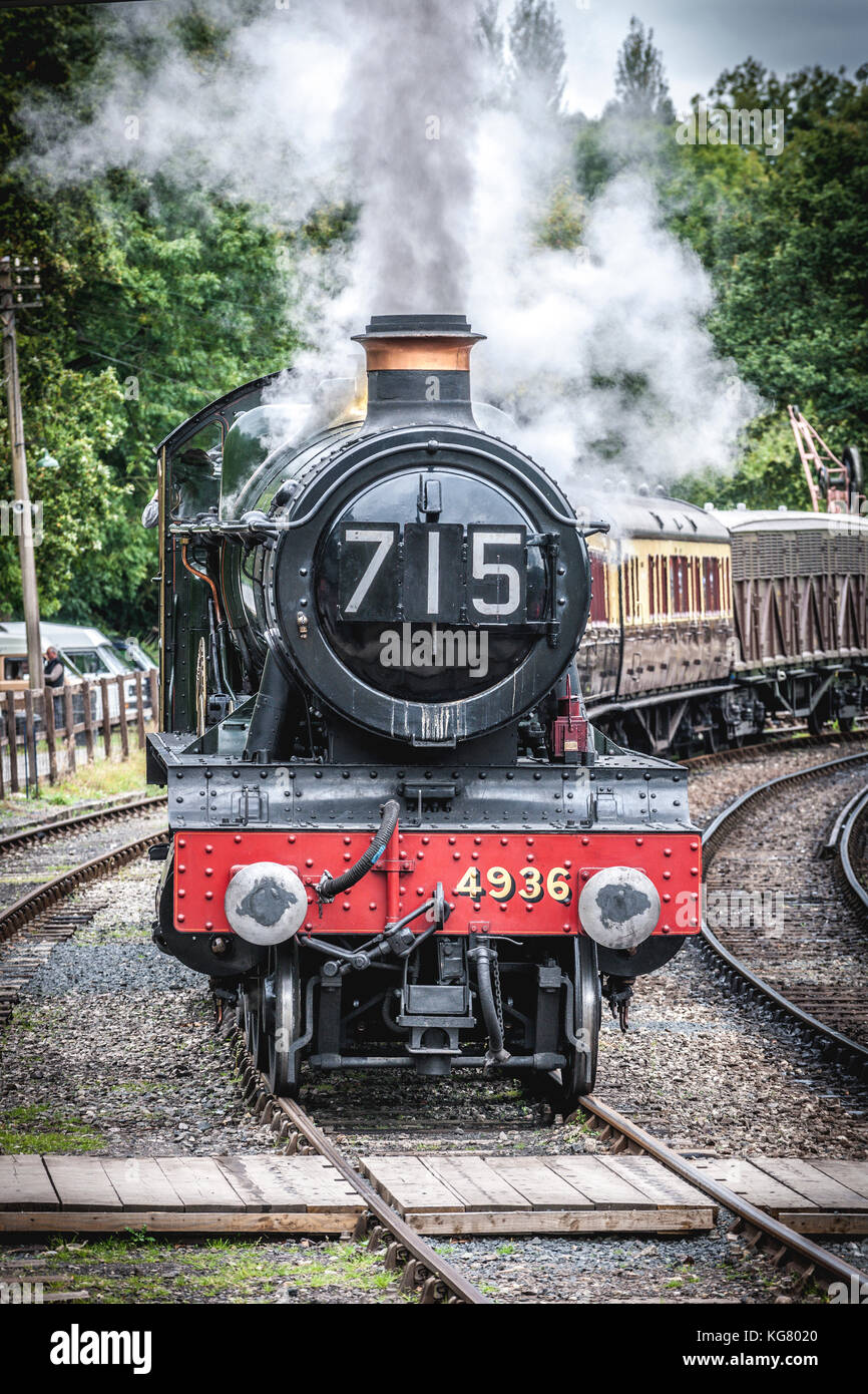 Dampflok 70000 Britannia auf der Severn Valley Railway Stockfoto