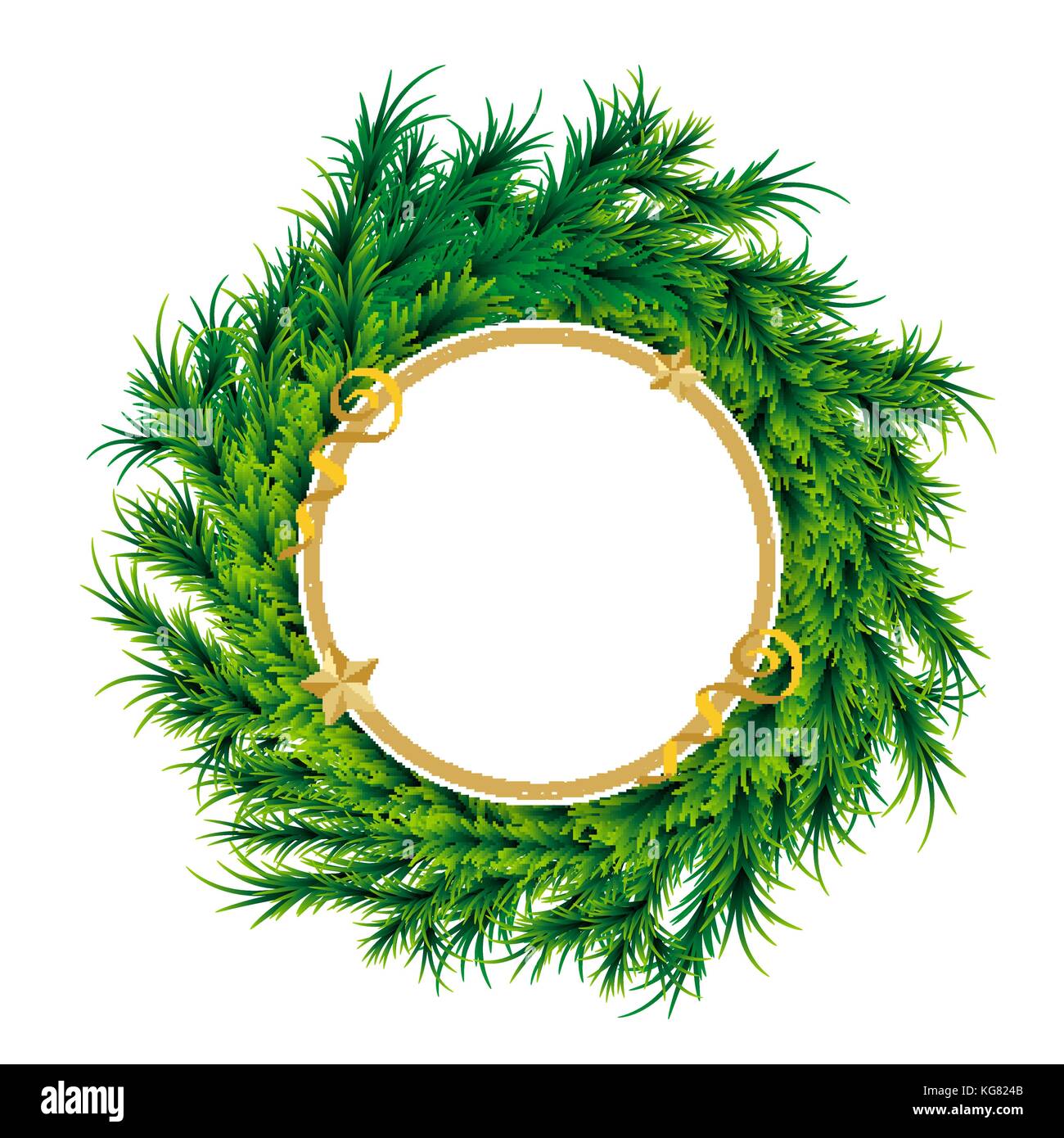 Weihnachten Kranz Xmas Tree ball Dekoration Karte Stock Vektor