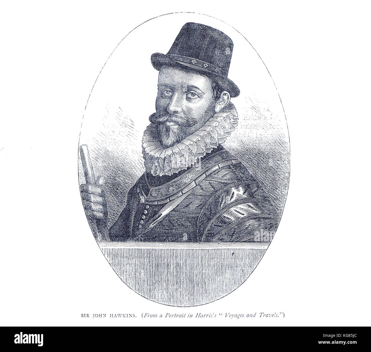 Admiral Sir John Hawkins, 1532–1595, englischer Sklavenhändler, Marinekommandant und -Verwalter, Händler, Navigator, Schiffbauer und Freibeuter. Stockfoto