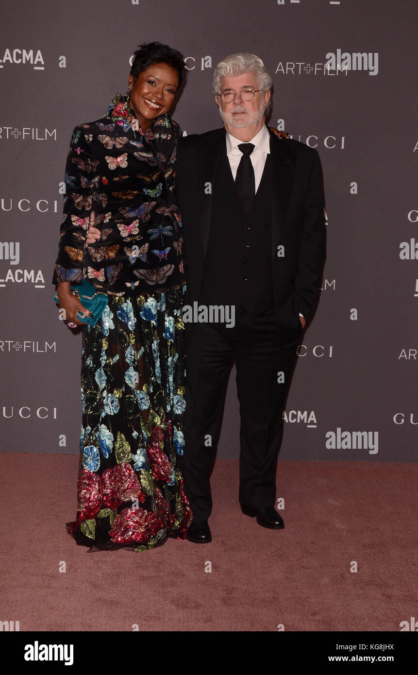 Los ANGELES, CA - 04. NOVEMBER: Mellody Hobson, George Lucas bei der LACMA Art + Film Gala 2017 Mit Auszeichnung für Mark Bradford Und George Lucas bei LACMA am 4. November 2017 in Los Angeles, Kalifornien. Kredit: David Edwards/MediaPunch Stockfoto