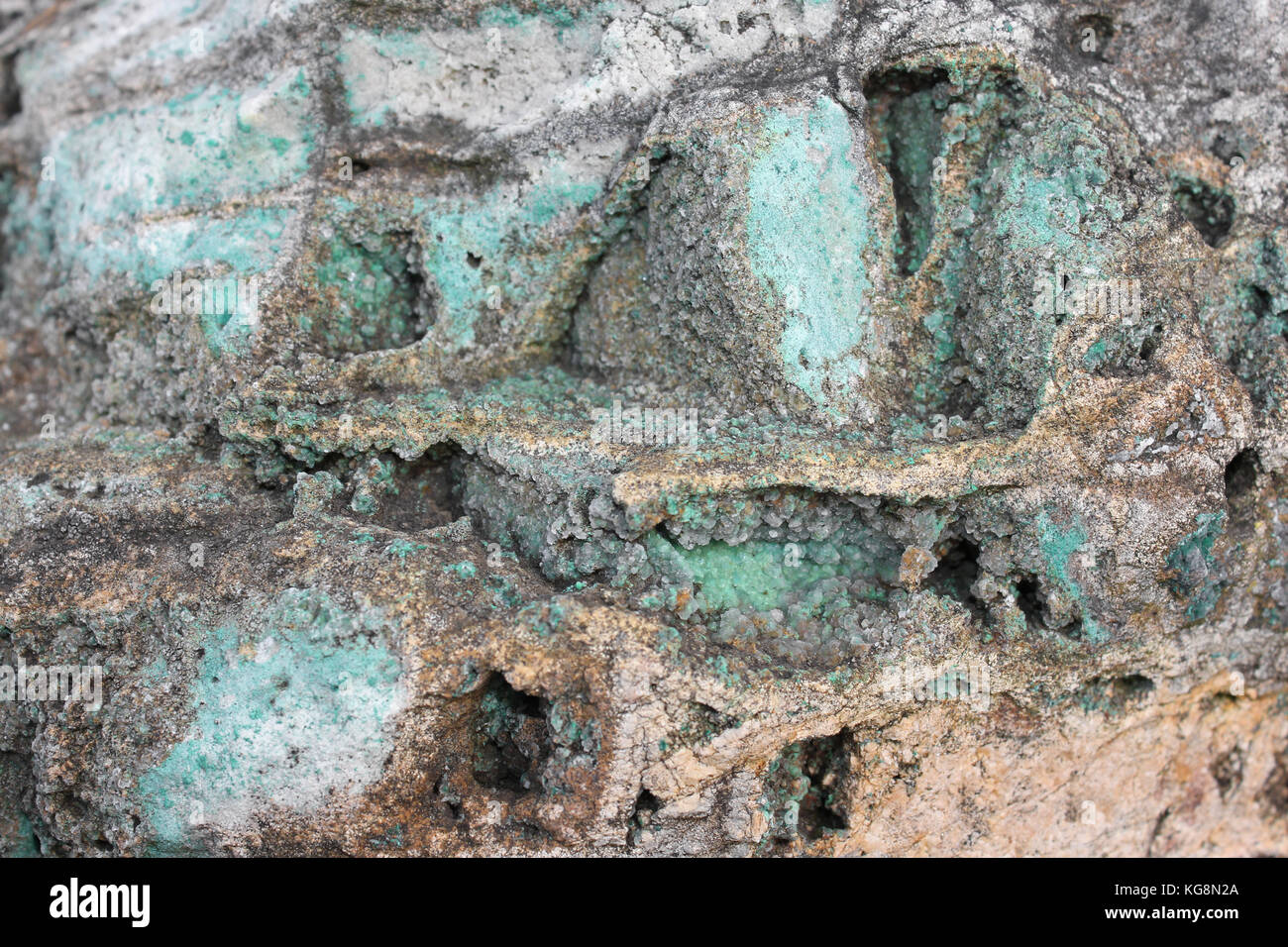 Dolomit hosted Kupfererz aus der Bronzezeit Kupferminen, Great Orme, Llandudno Stockfoto