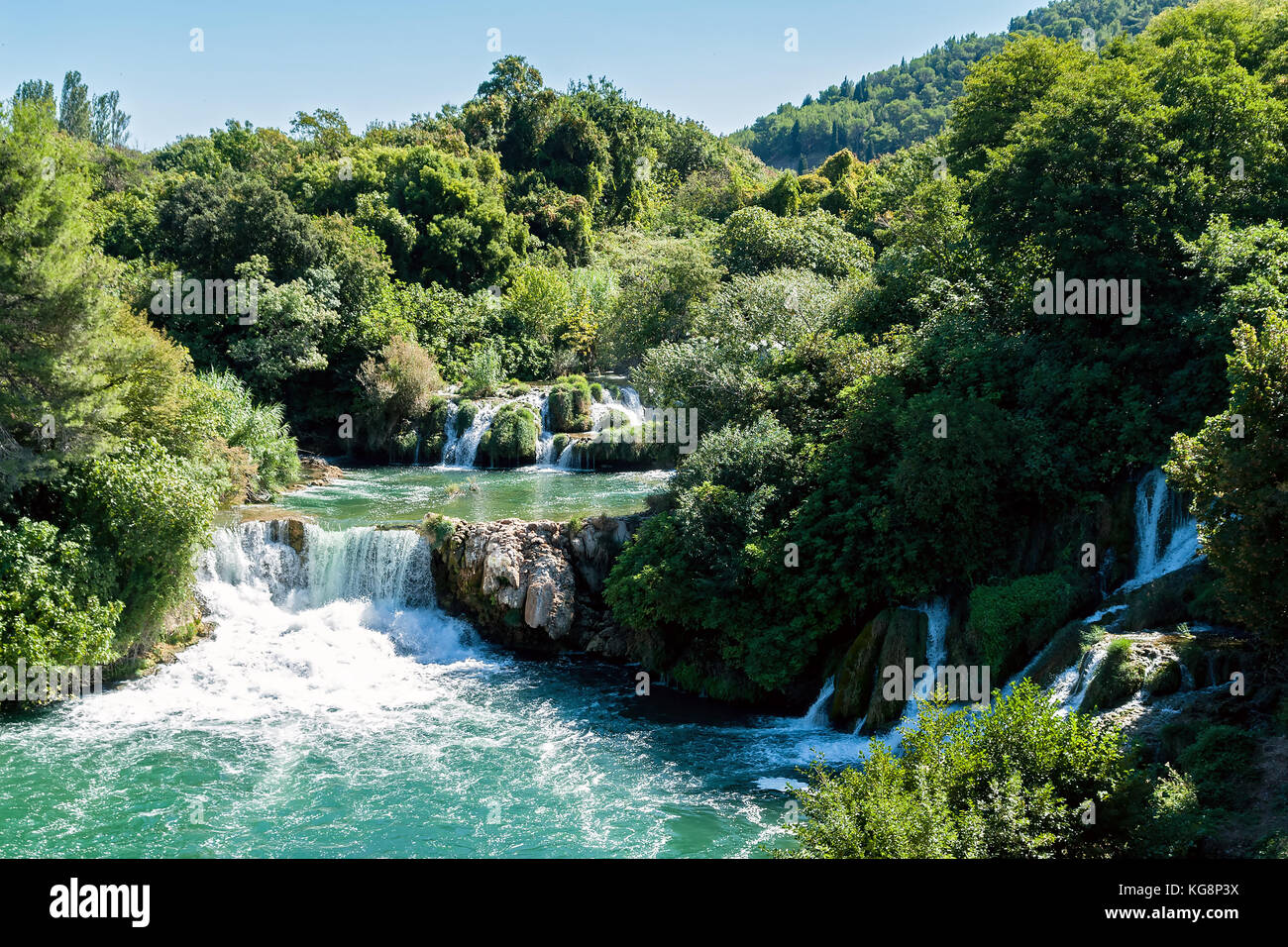 Wasserfall im Nationalpark Krka - Dalmatien, Kroatien Stockfoto