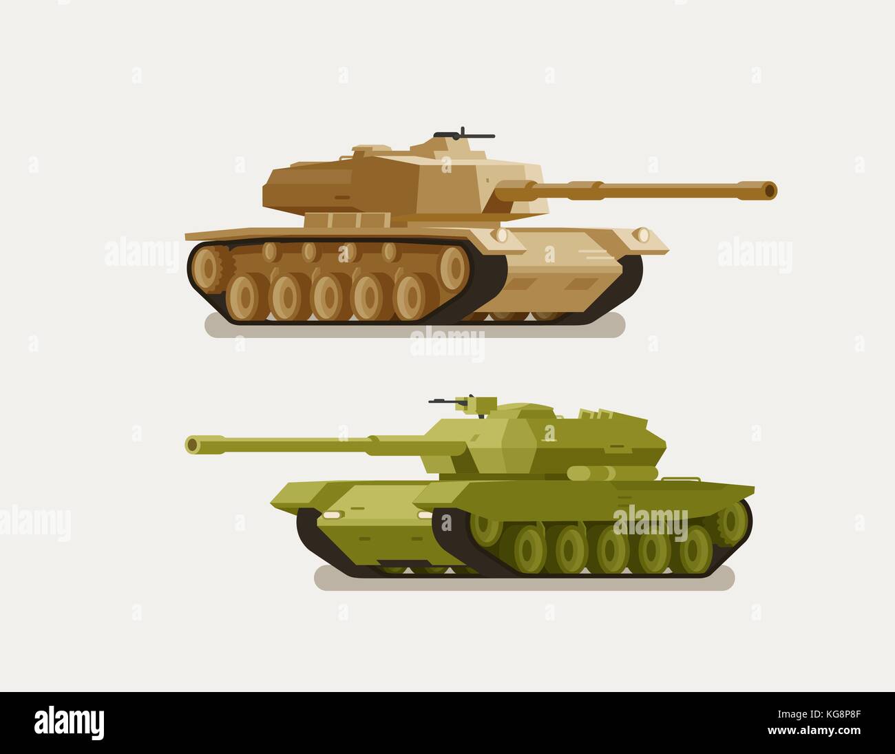 Militärpanzer, Armeekonzept. Krieg, Waffe, Kampfsymbol oder Symbol. Vektorabbildung Stock Vektor