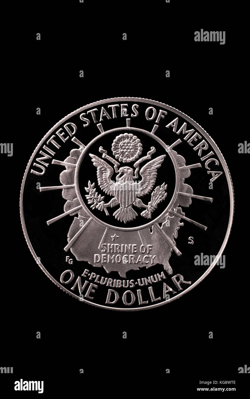 Usa liberty Dollar. zu Ehren des Mount Rushmore National Memorial anneversary. 1991. rückwärts Stockfoto