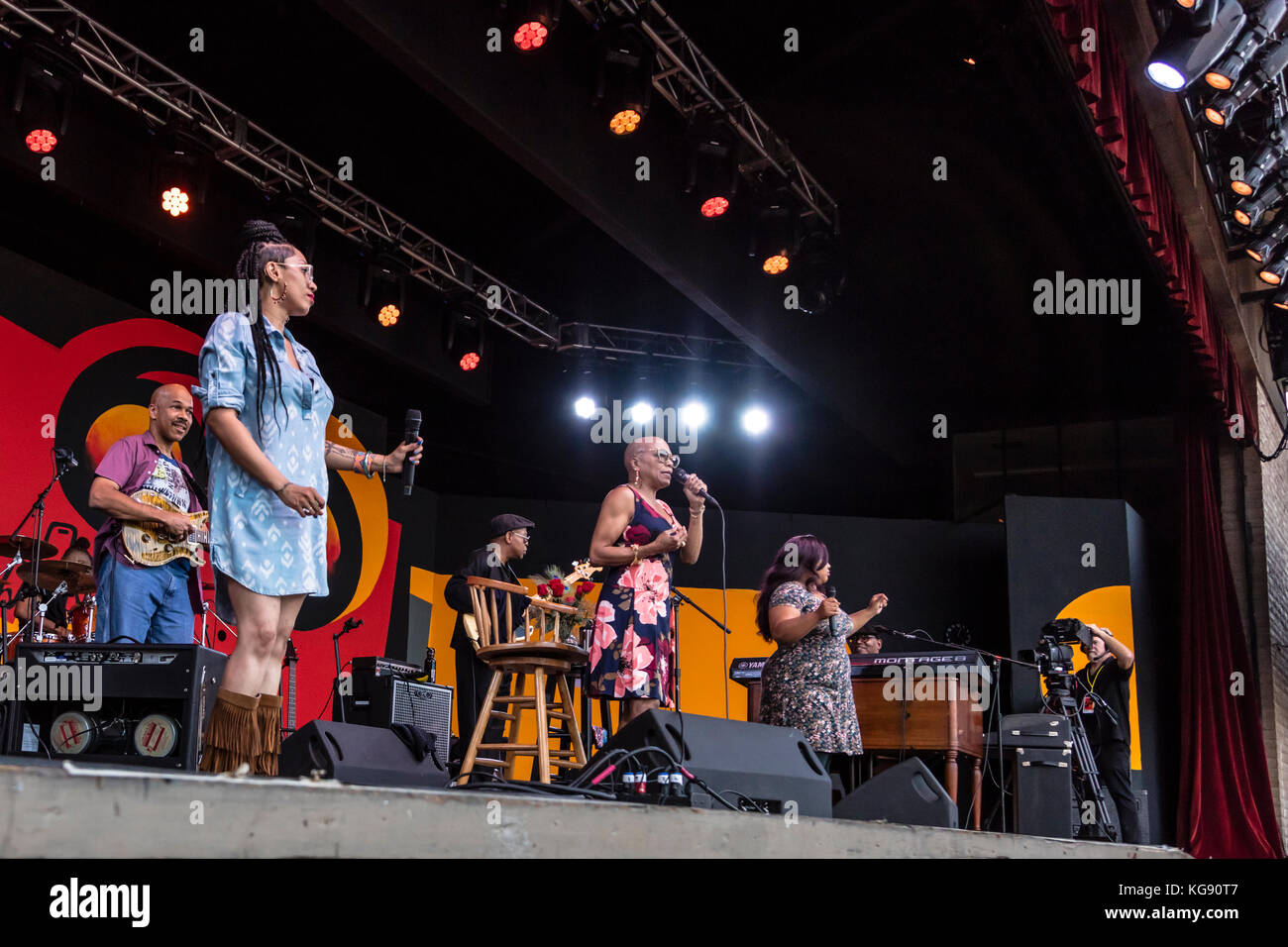 Sharisse Norman und candise Miller wieder singen für Dee Dee Bridgewater und Ihre neue Band Memphis - Monterey Jazz Festival, Kalifornien Stockfoto