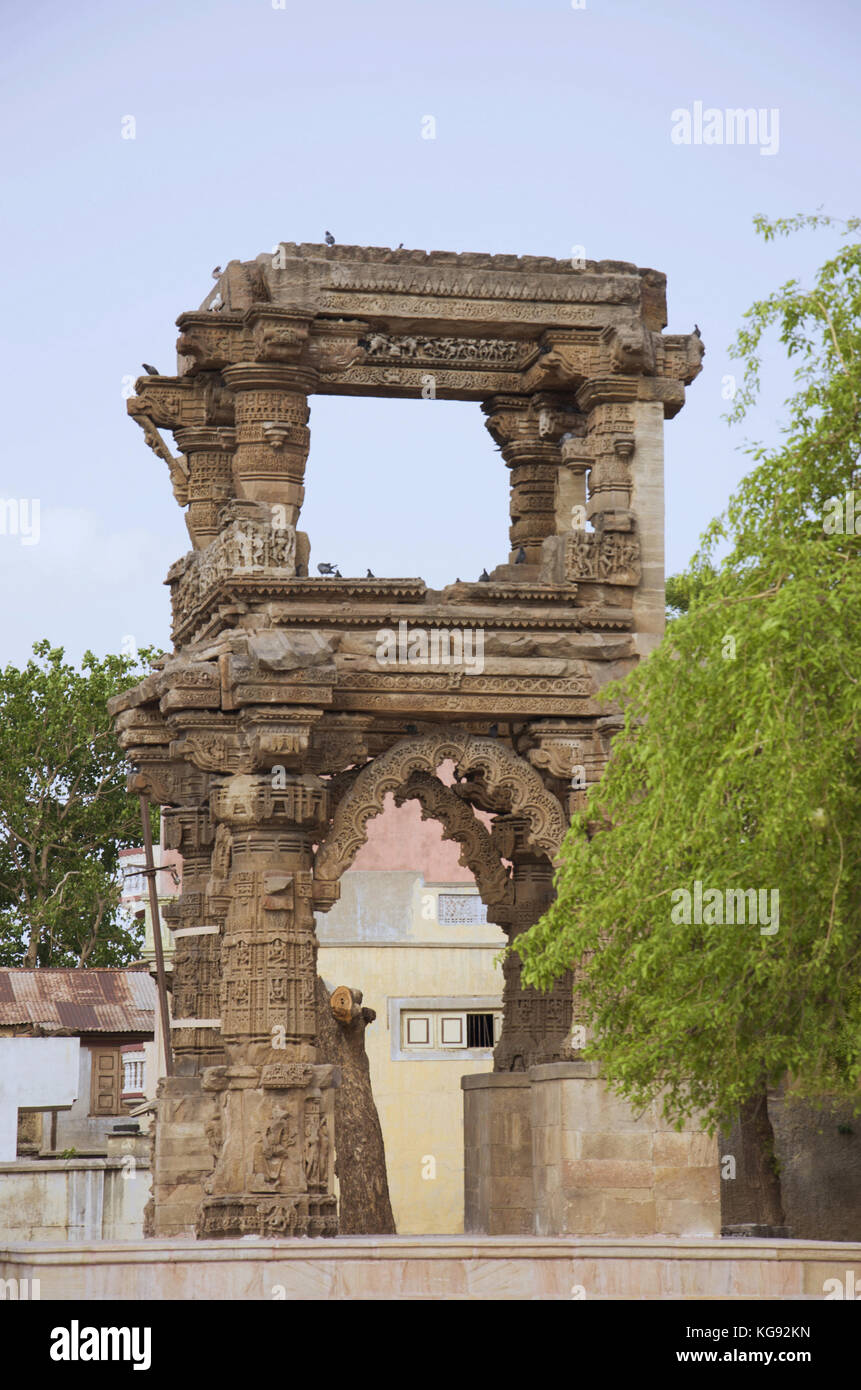 Ruinen des rudramala oder Der rudra mahalaya Tempel, in 943 ad gestartet von mularaja und in 1140 ad durch jayasimha siddharaja abgeschlossen, die Herrscher der Stockfoto