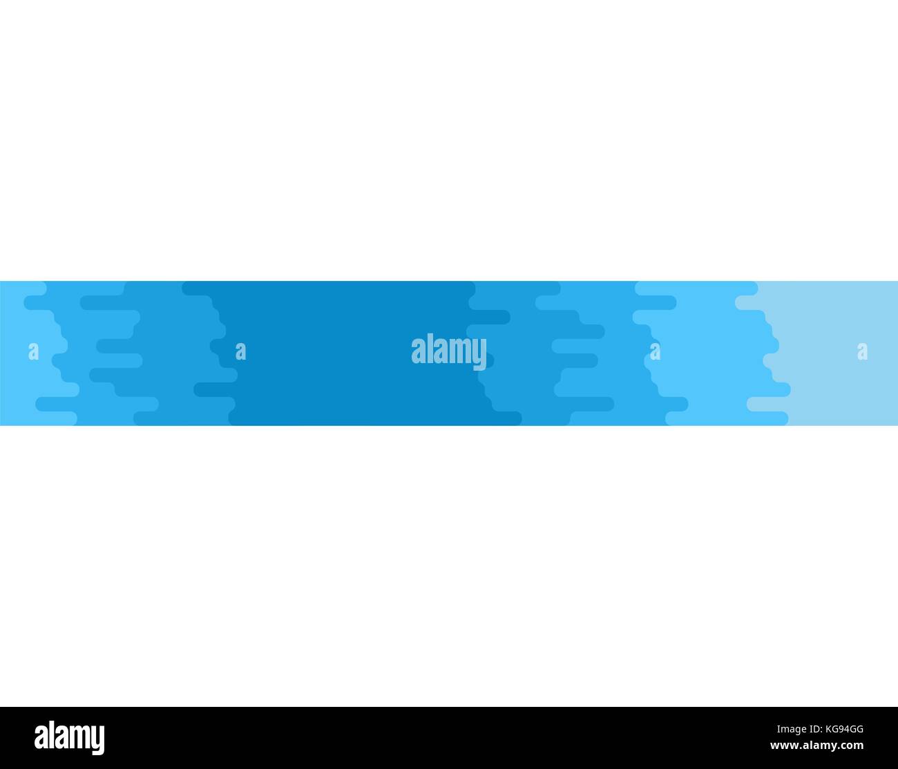 Fluss isoliert. blau sauberes Wasser Stream auf weißem Hintergrund. Vector Illustration Stock Vektor