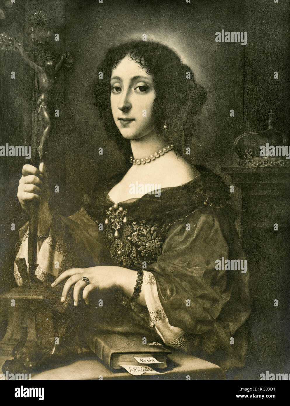 Portrait von Claudia Felicia Arch Herzogin von Österreich, Gemälde von Carlo Dolci Stockfoto
