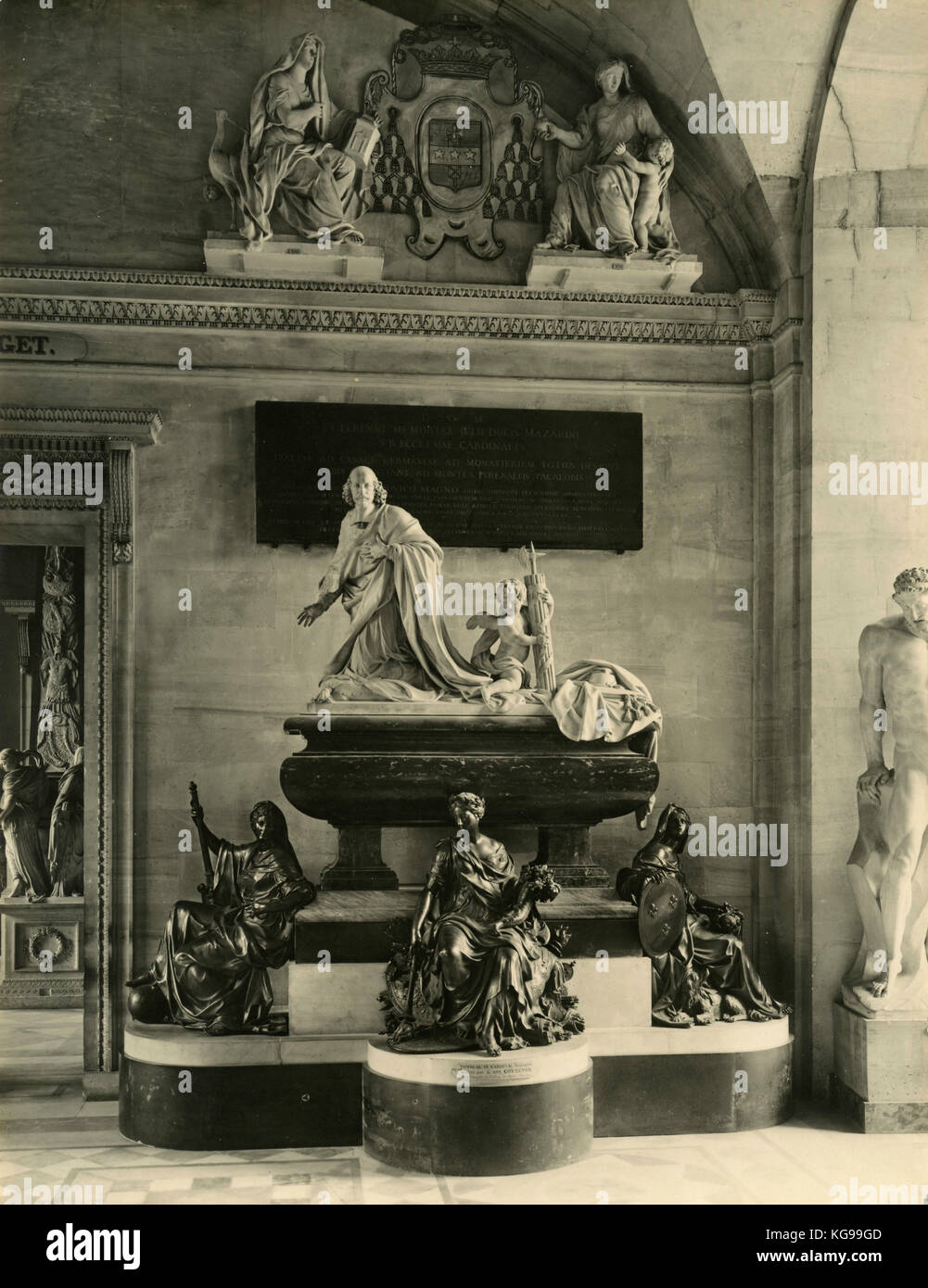 Tumb von Kardinal Mazarin, von C. A. Coyzvox Stockfoto