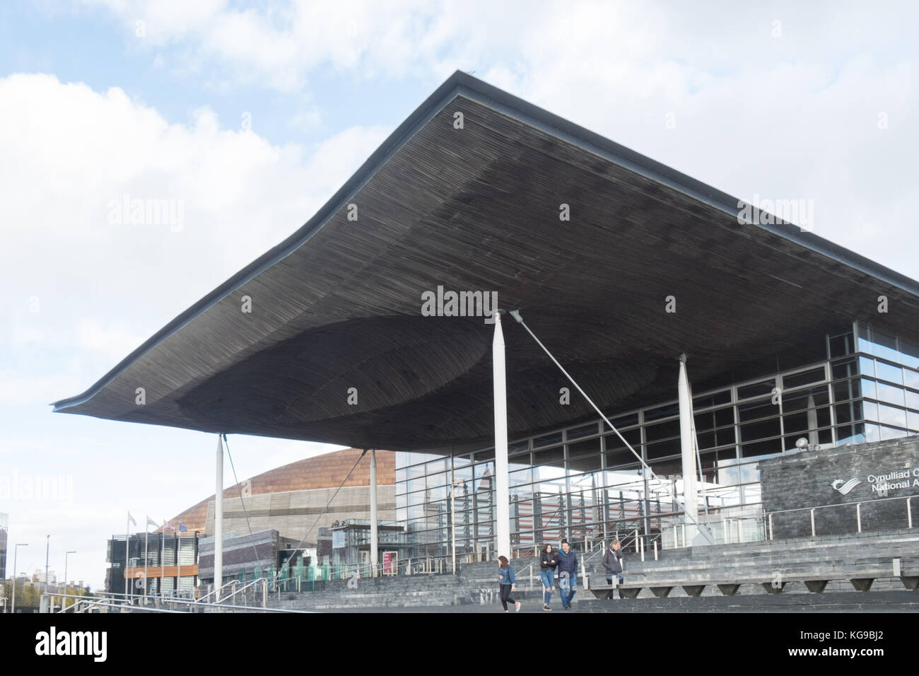 Nationalversammlung von Wales, Senedd, walisische Regierung, nationale, Montage, Bau, Cardiff Bay, Hauptstadt, der, Wales, Cardiff, Stadt, Zentrum, Wales, Großbritannien, Großbritannien, Europa, Stockfoto