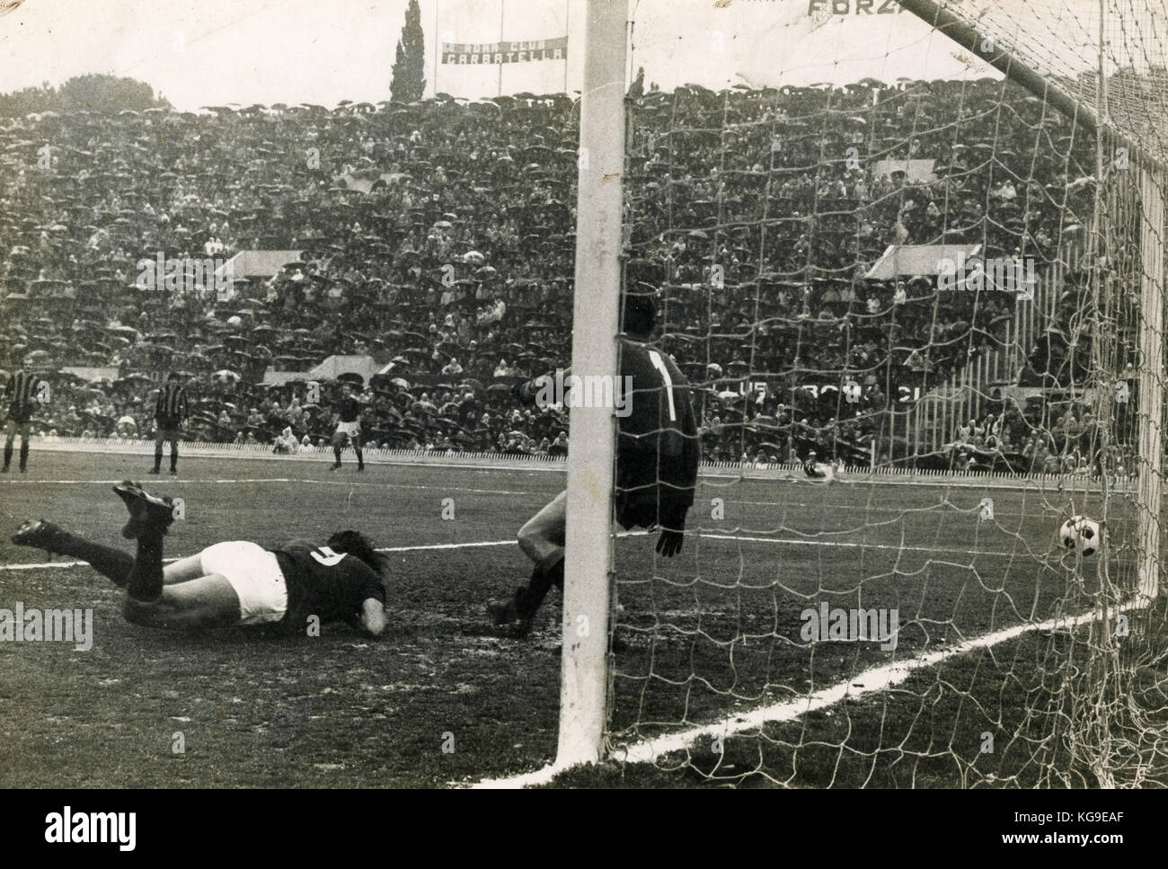 Fußballspiel Roma-Inter 1-0, Prati Scoring Stockfoto