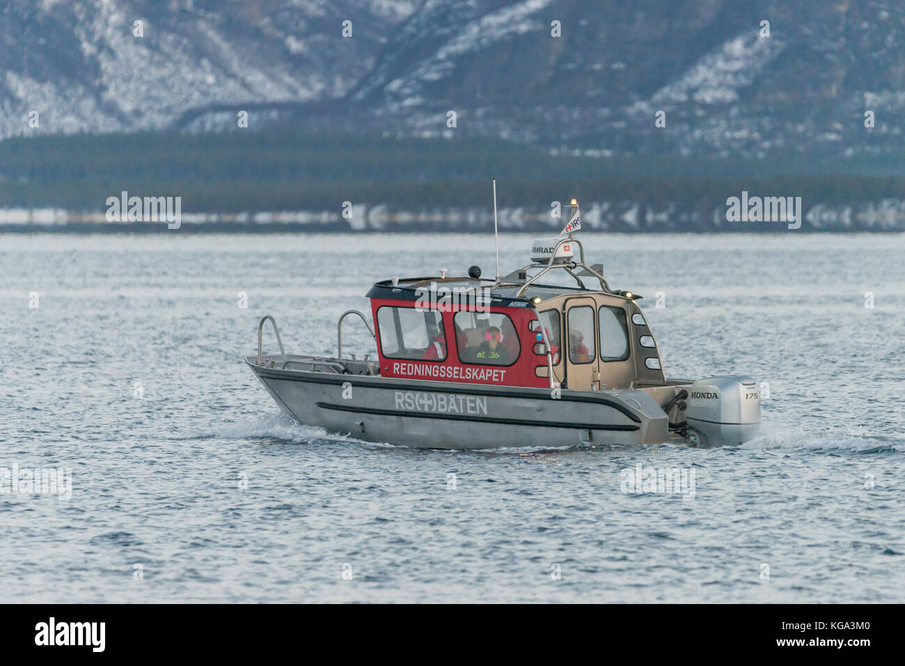 Redningsselskapet, RS (+) båten ist, rescue Firma Norwegen Stockfoto