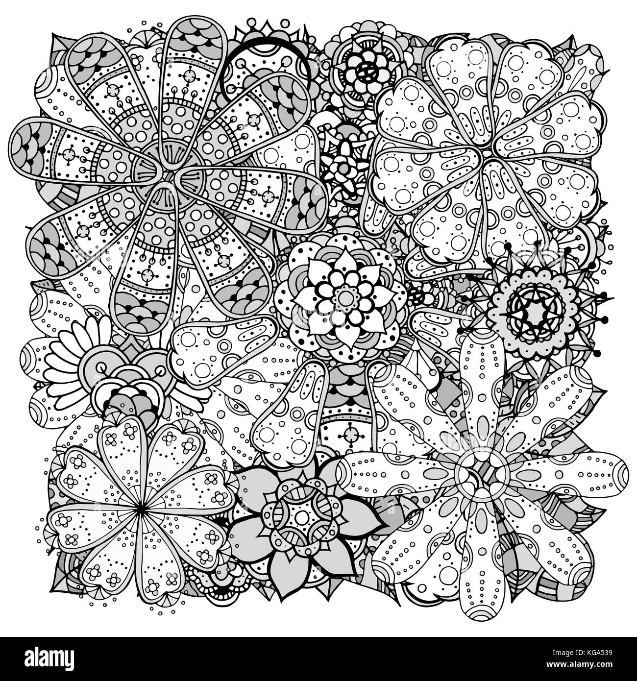 Ethnische Blumenkunst Doodle Hintergrund Muster Kreis In Vektor Henna Mehndi Doodles Paisley Design Tribal Design Element Schwarz Weissen Muster Fur Stock Vektorgrafik Alamy