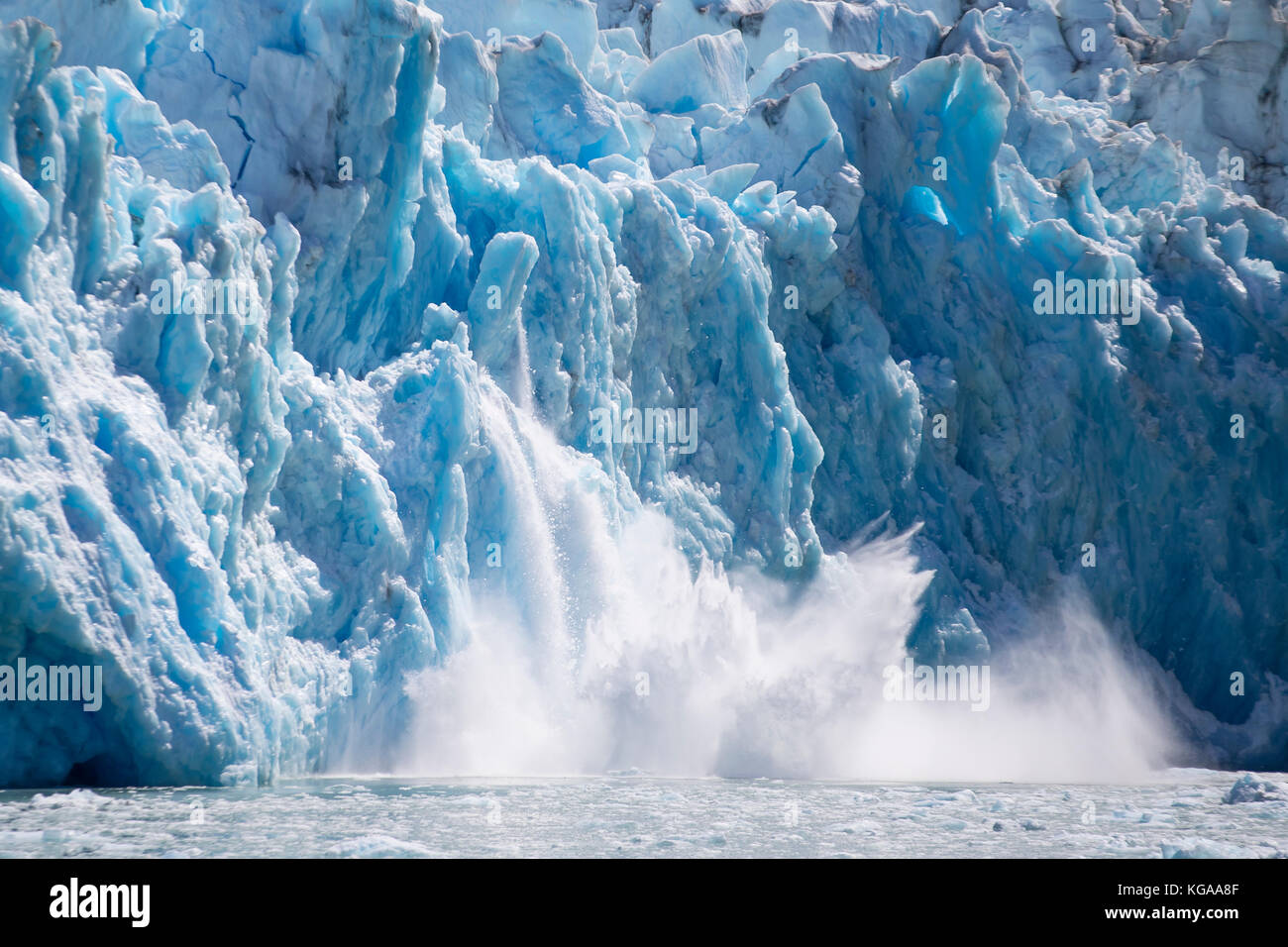 Kalbende Gletscher, Alaska Stockfoto