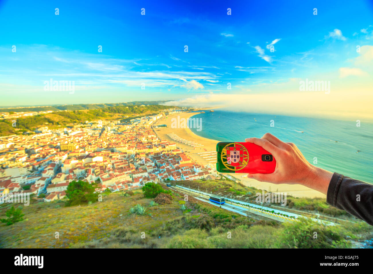 Nazare portugal Bild Stockfoto