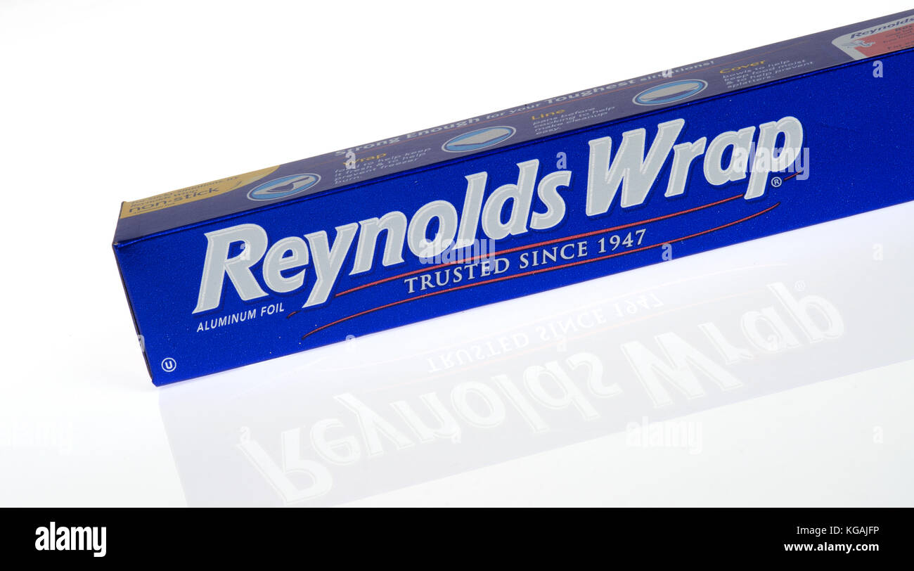 Paket von Reynolds Wrap Aluminiumfolie Stockfoto