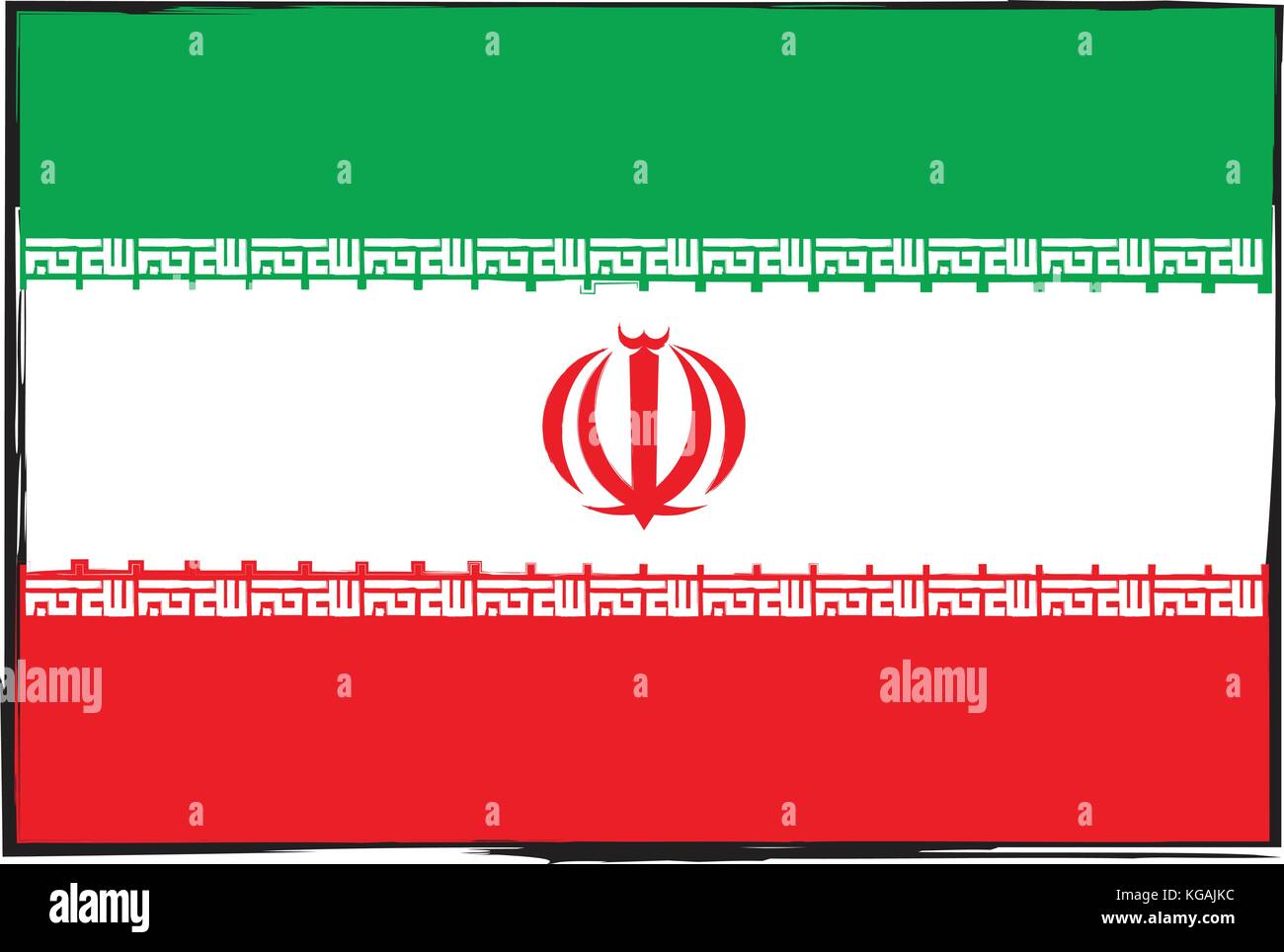 Abstrakte iran Flagge oder Fahne Vector Illustration Stock Vektor