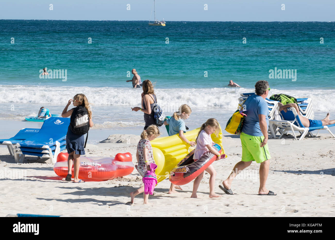 Familie Urlaub am Meer, Mallorca, Spanien Stockfoto