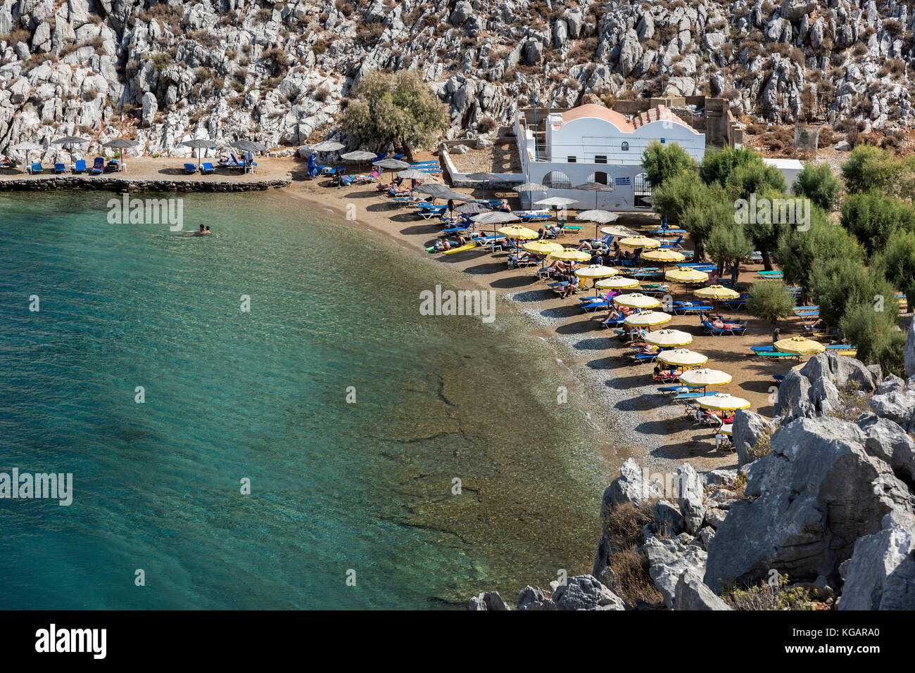 Strand Agios Nikolaos Stockfoto