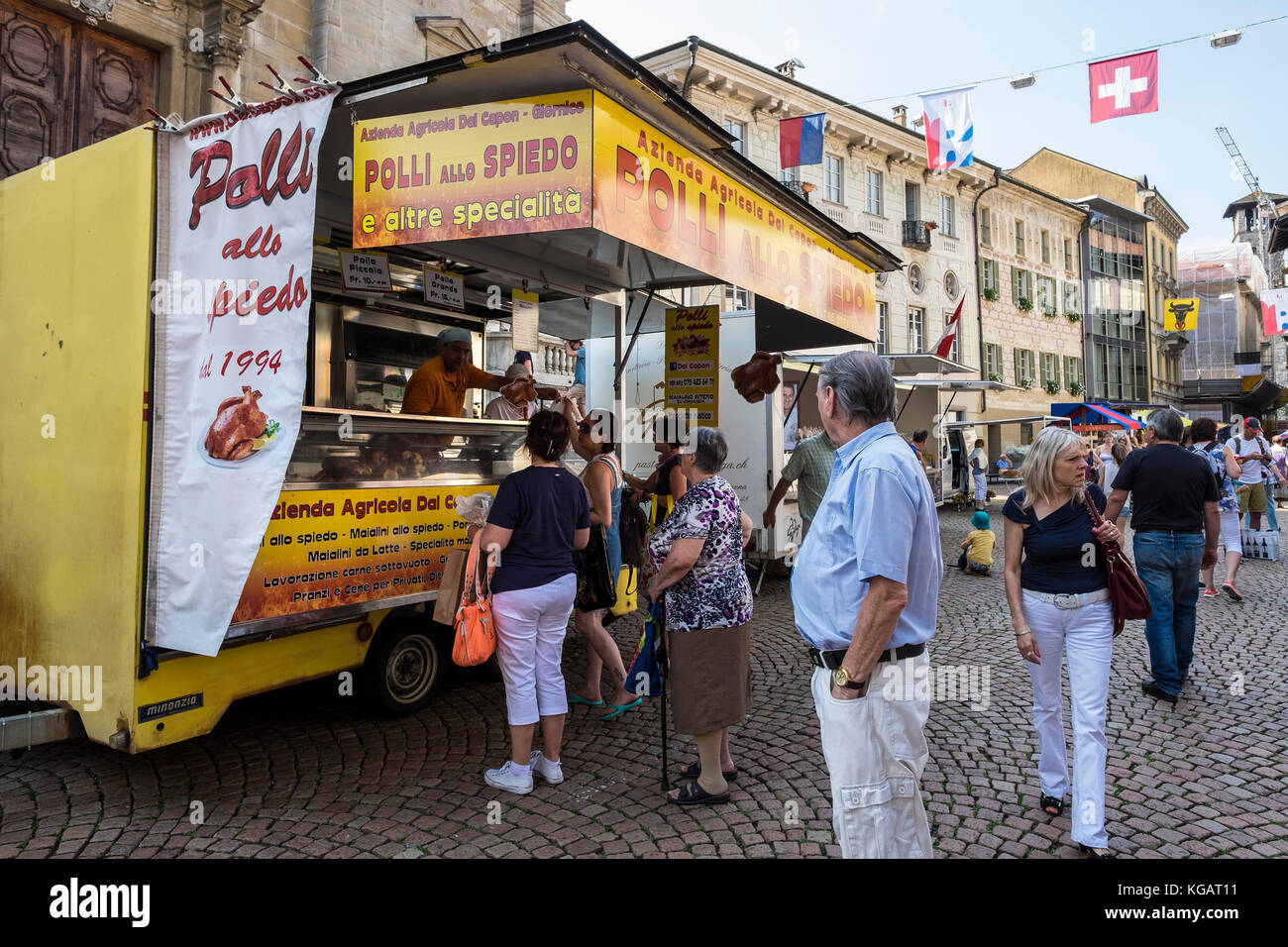 Schweiz, Tessin, Bellinzona, Markt am Samstag Stockfoto