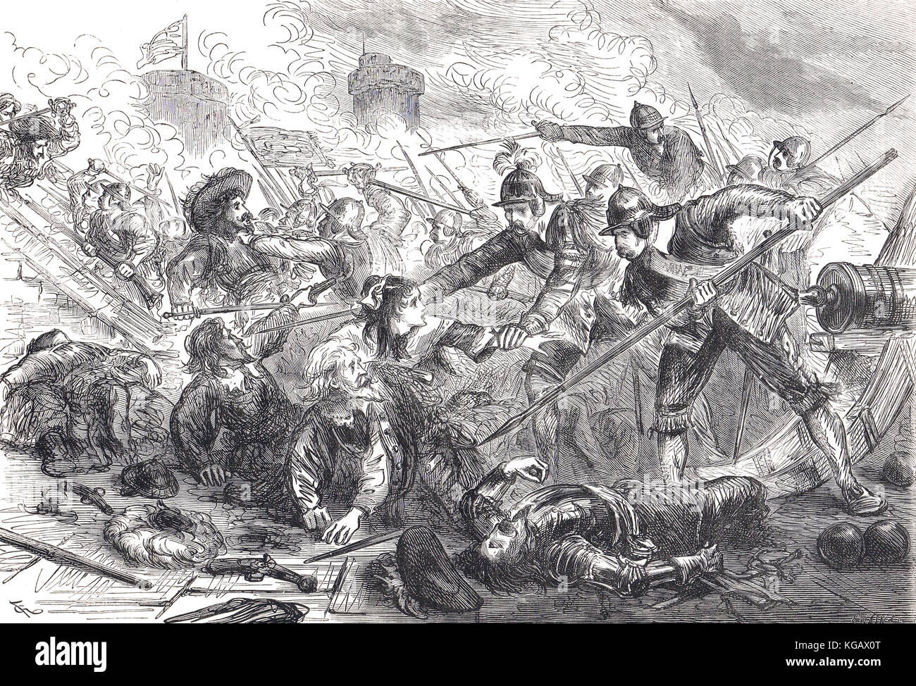 Belagerung von Basing-Haus, 1643-1644, Englischer Bürgerkrieg Stockfoto