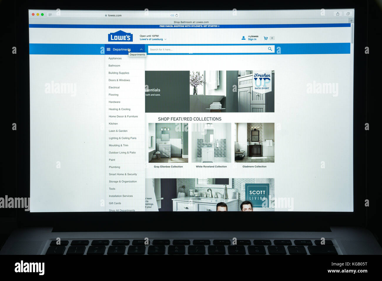 Mailand, Italien - 10. August 2017: Homepage von Lowe. Es ist ein amerikanisches Unternehmen, das eine Kette von Einzelhandelsgeschäften für den Wohnungsbau und Haushaltsgeräte betreibt. Stockfoto