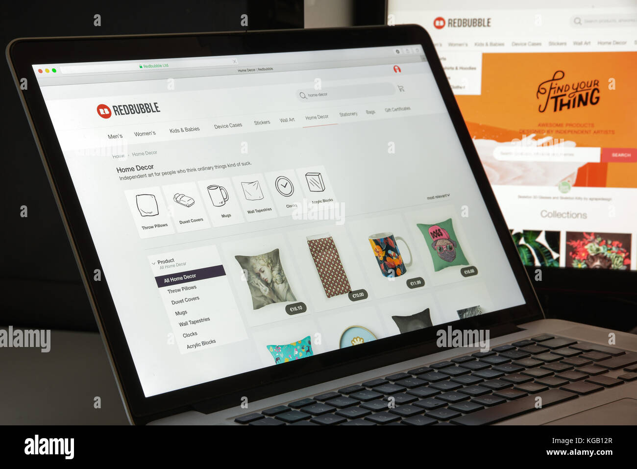 Mailand, Italien - 10 August 2017: redbubble Homepage. Es ist eine globale online Marktplatz für Print on demand Produkte auf der Basis von Benutzer übermittelten Kunst Stockfoto