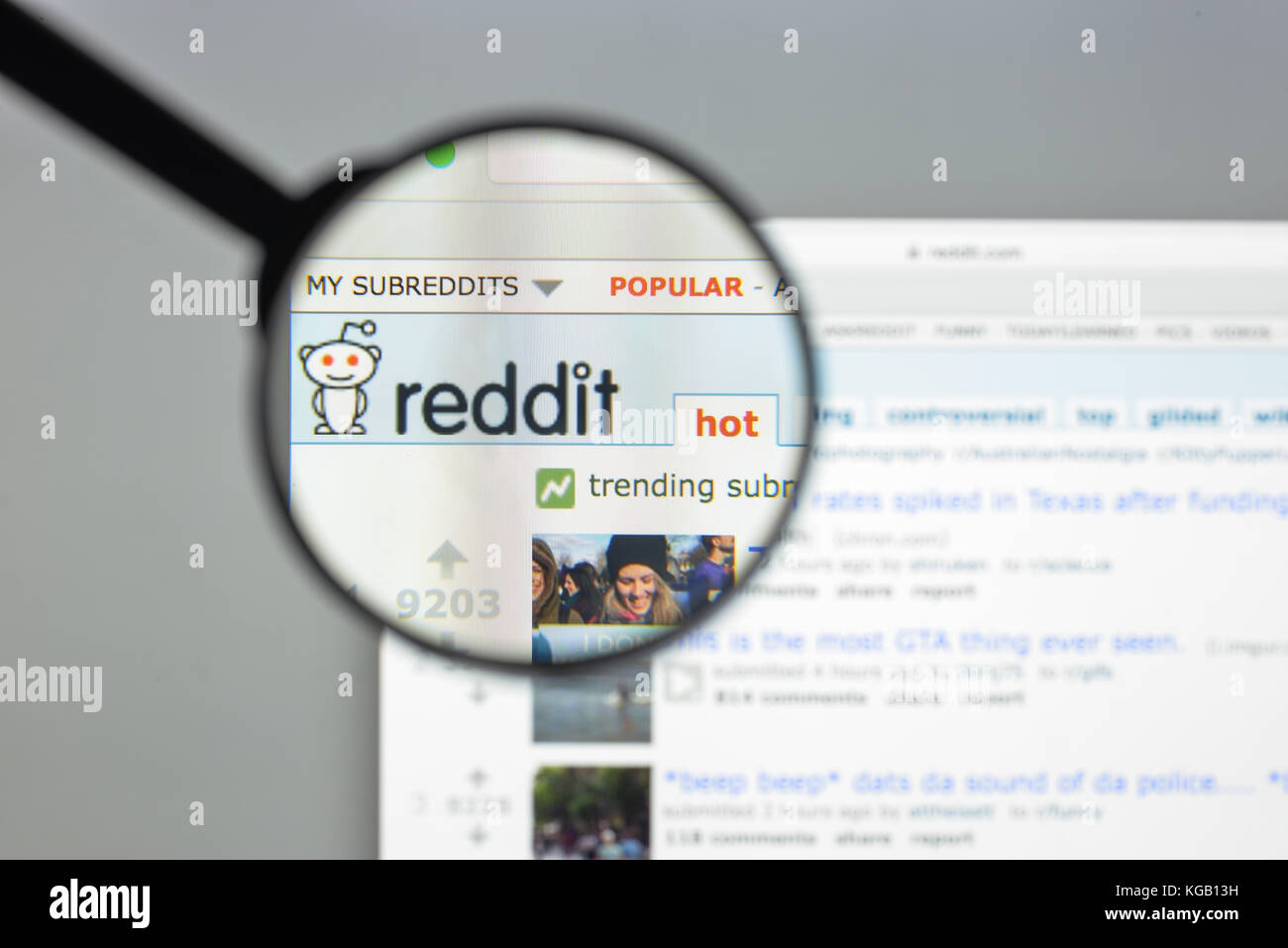 Mailand, Italien - 10 August 2017: Reddit Homepage. Es ist ein amerikanischer Social News Aggregation, Web Content Bewertung und Diskussion Web site. Reddit Stockfoto