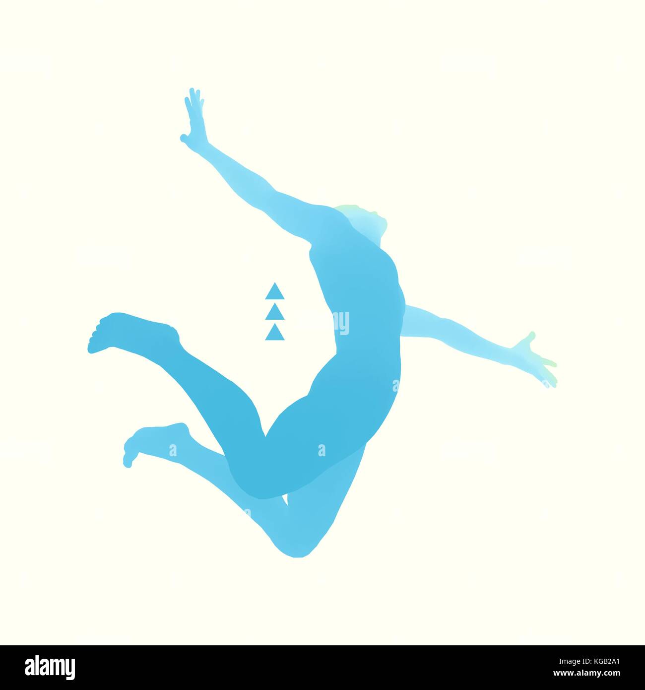Springen Mann. 3d-Modell des Menschen. menschlichen Körper. sport Symbol. Design Element für Wirtschaft, Wissenschaft und Technologie. Vector Illustration. Stock Vektor