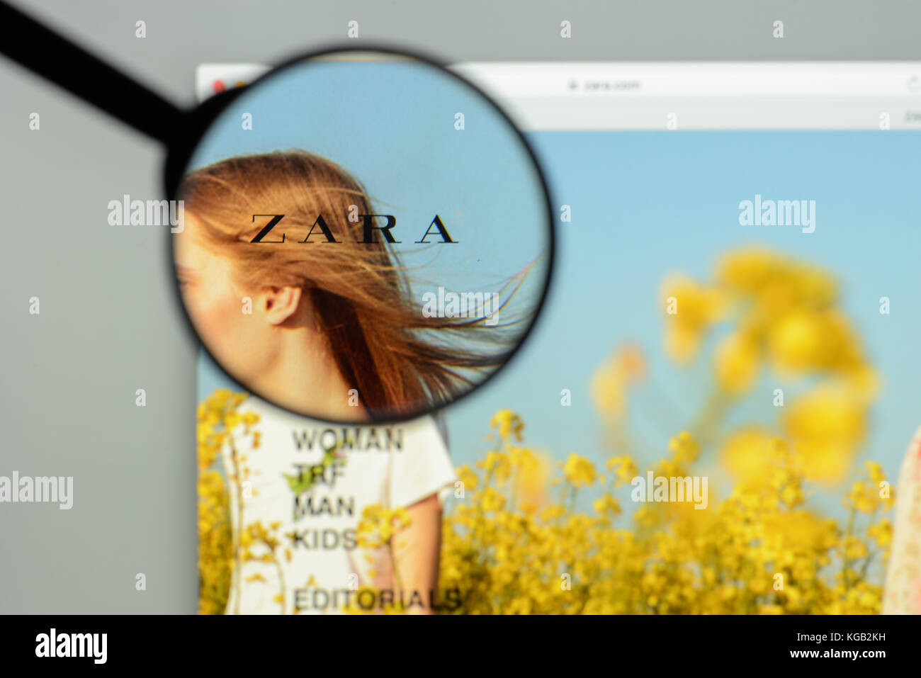 Mailand, Italien - 7. Mai 2017: Zara-Website Homepage. Es ist eine spanische Marke fashion-e-commerce Store. Stockfoto