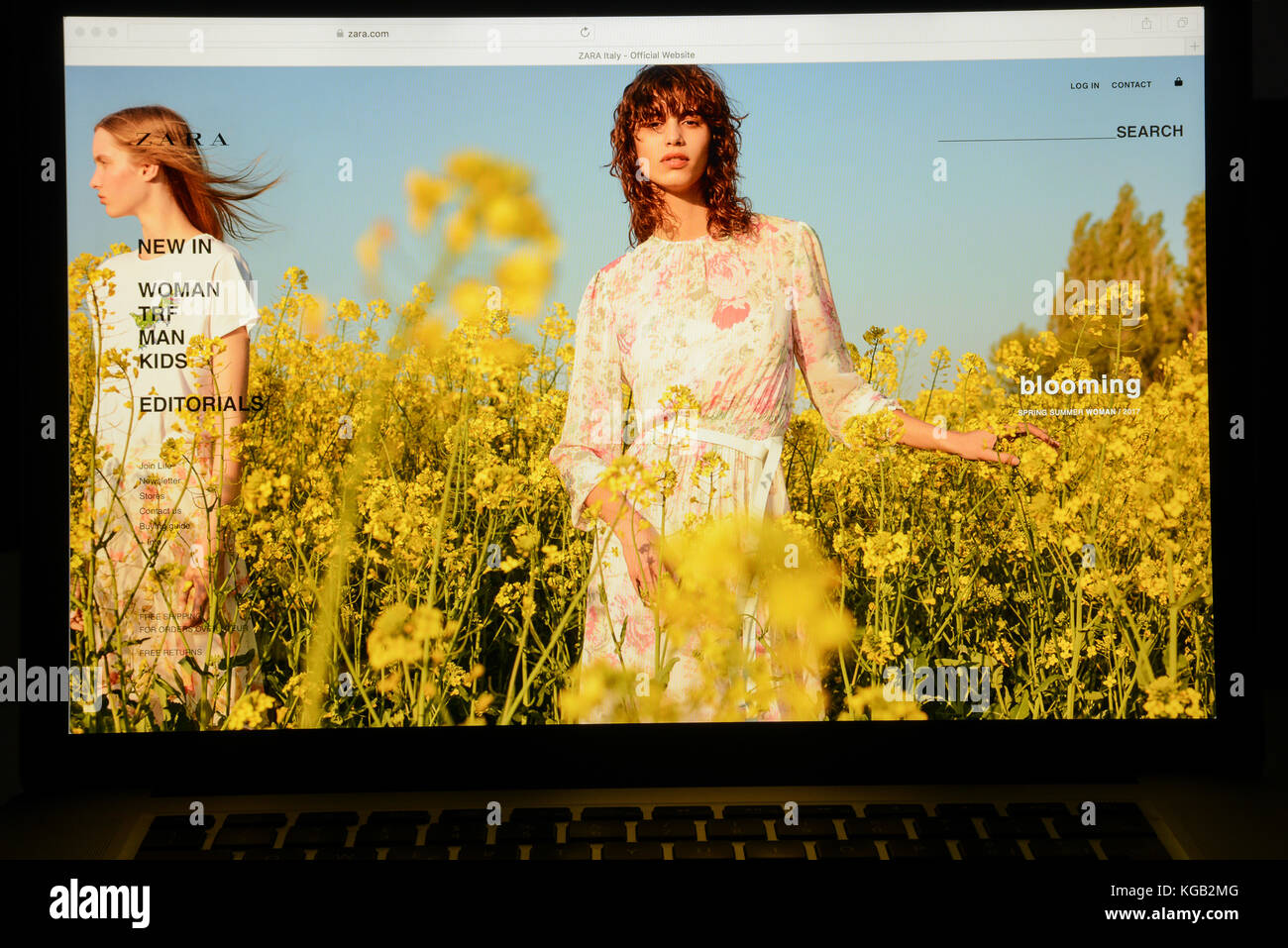 Mailand, Italien - 7. Mai 2017: Zara-Website Homepage. Es ist eine spanische Marke fashion-e-commerce Store. Stockfoto